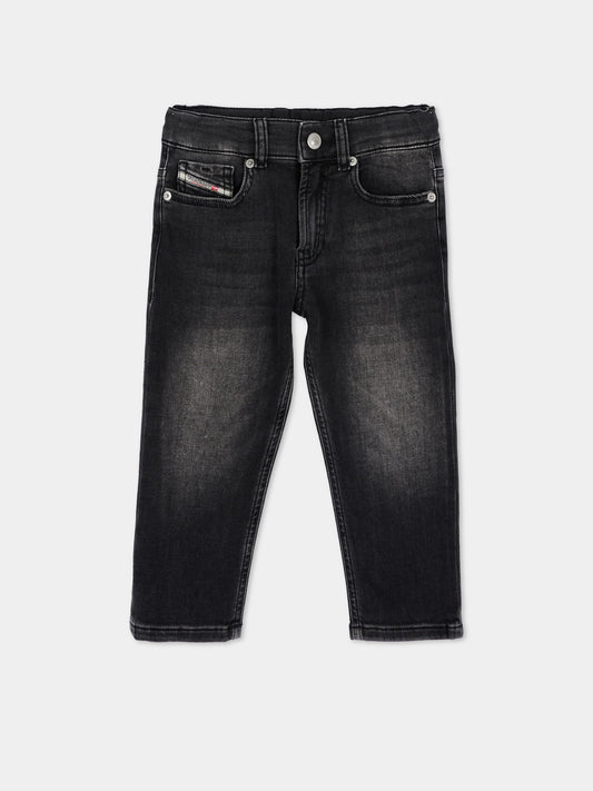Jeans nero per neonati con logo,Diesel,K00322 KXBU4 K02