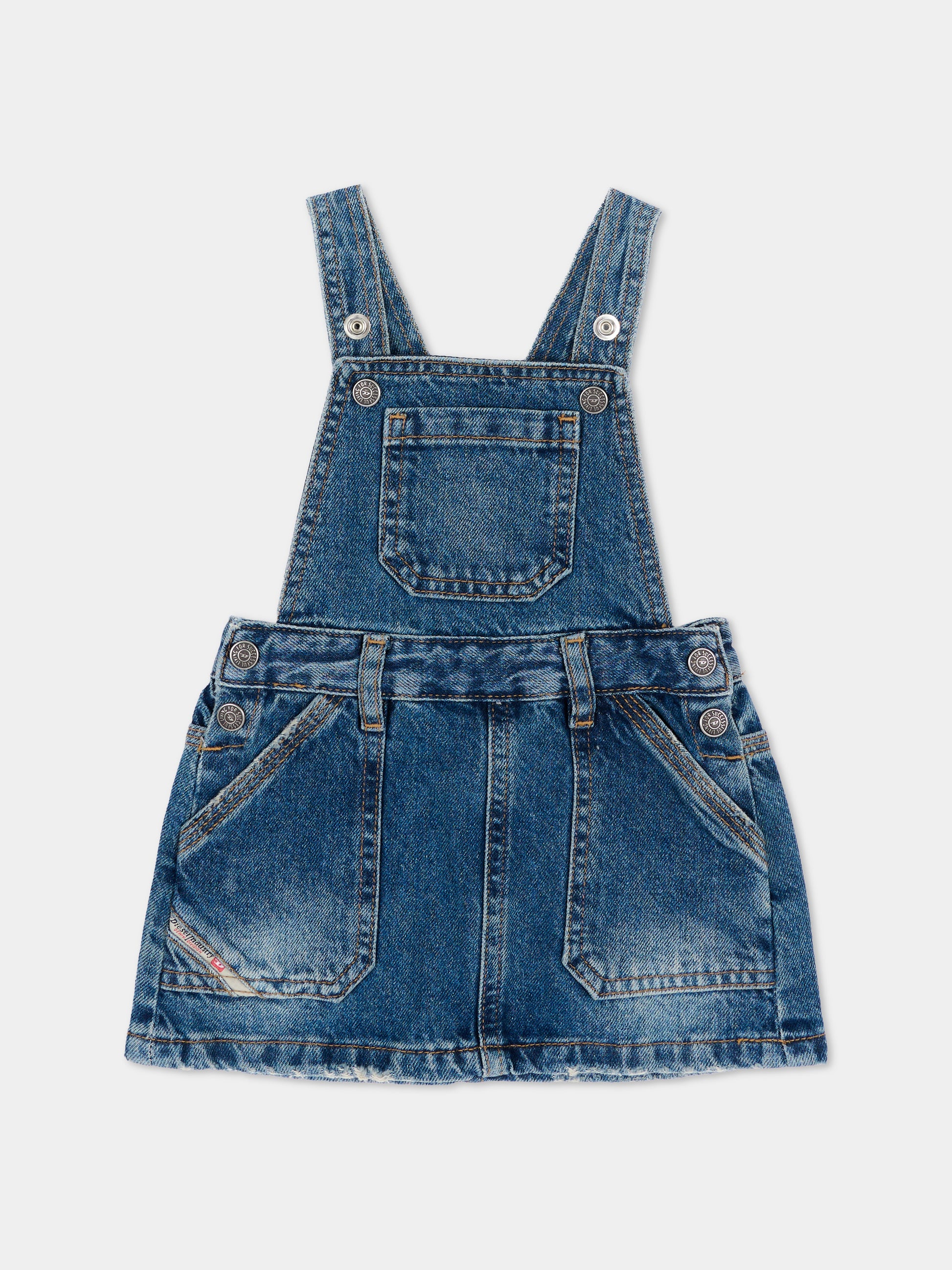Salopette denim per neonata,Diesel,K00810 KXBU1 K01