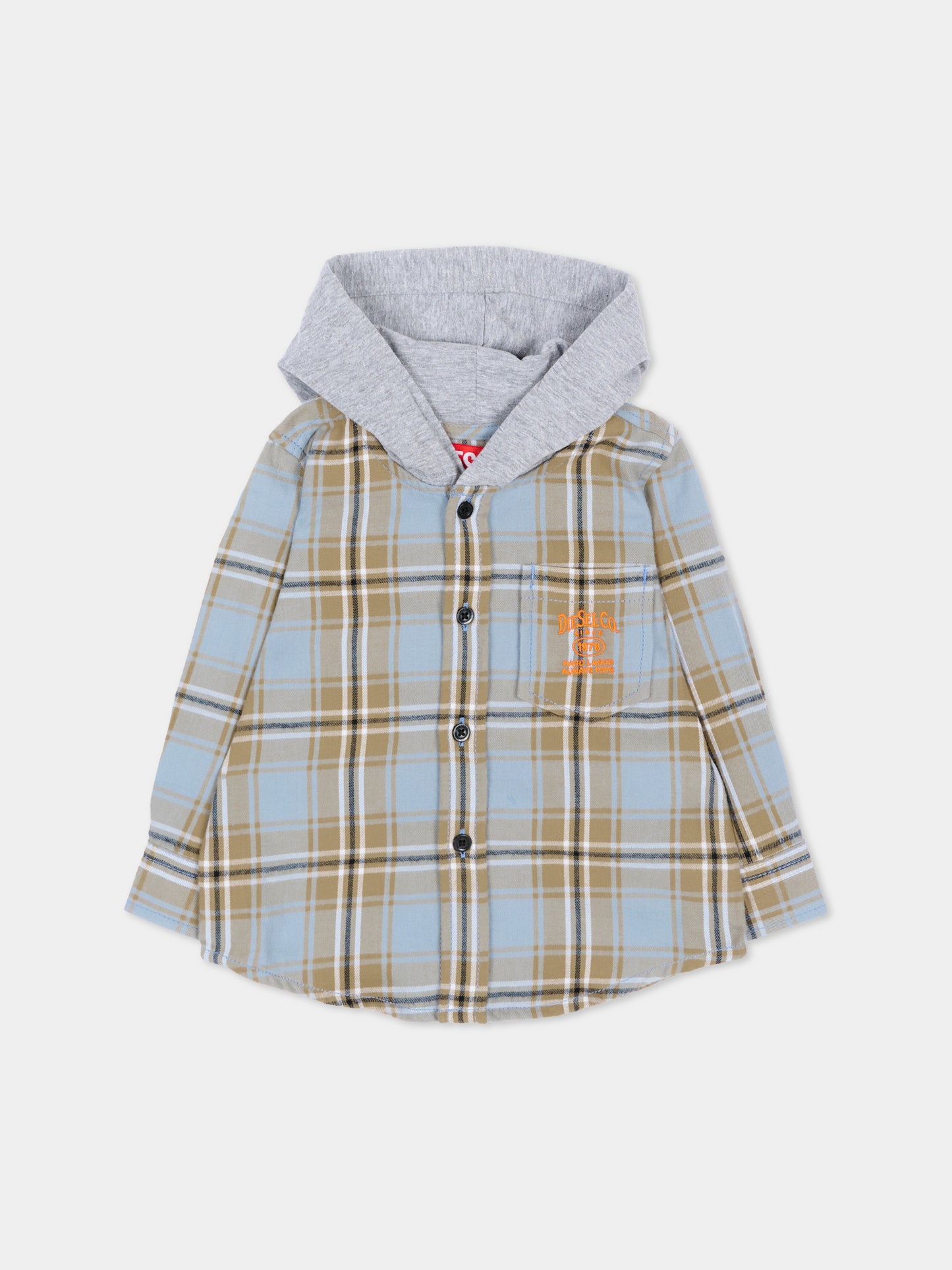 Camicia a manica lunga a quadri per neonato,Diesel,K00831 KXBU9 K80U