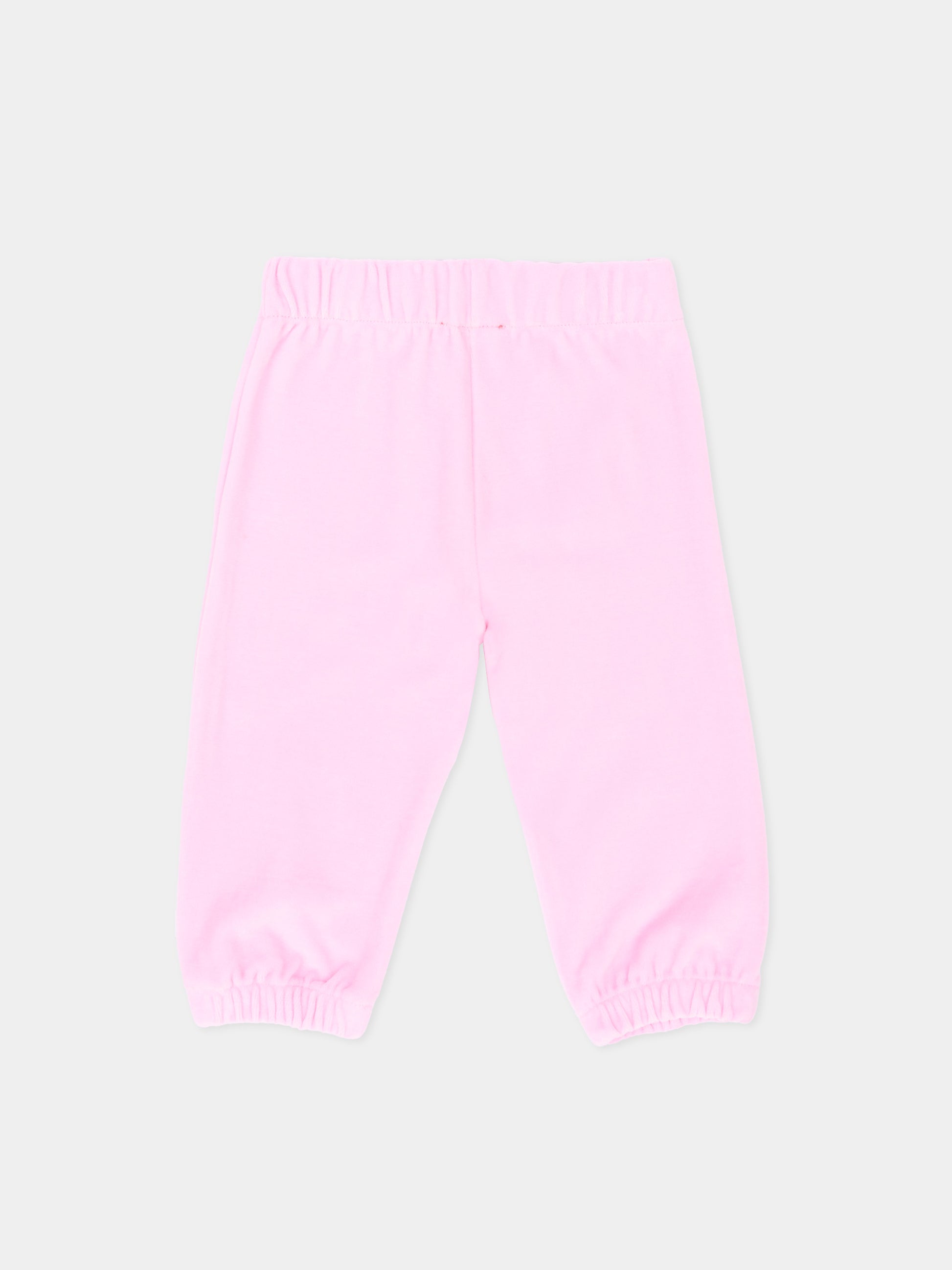 Pantalone rosa per neonata in ciniglia con logo,Diesel,K00841 KYA2S K39G