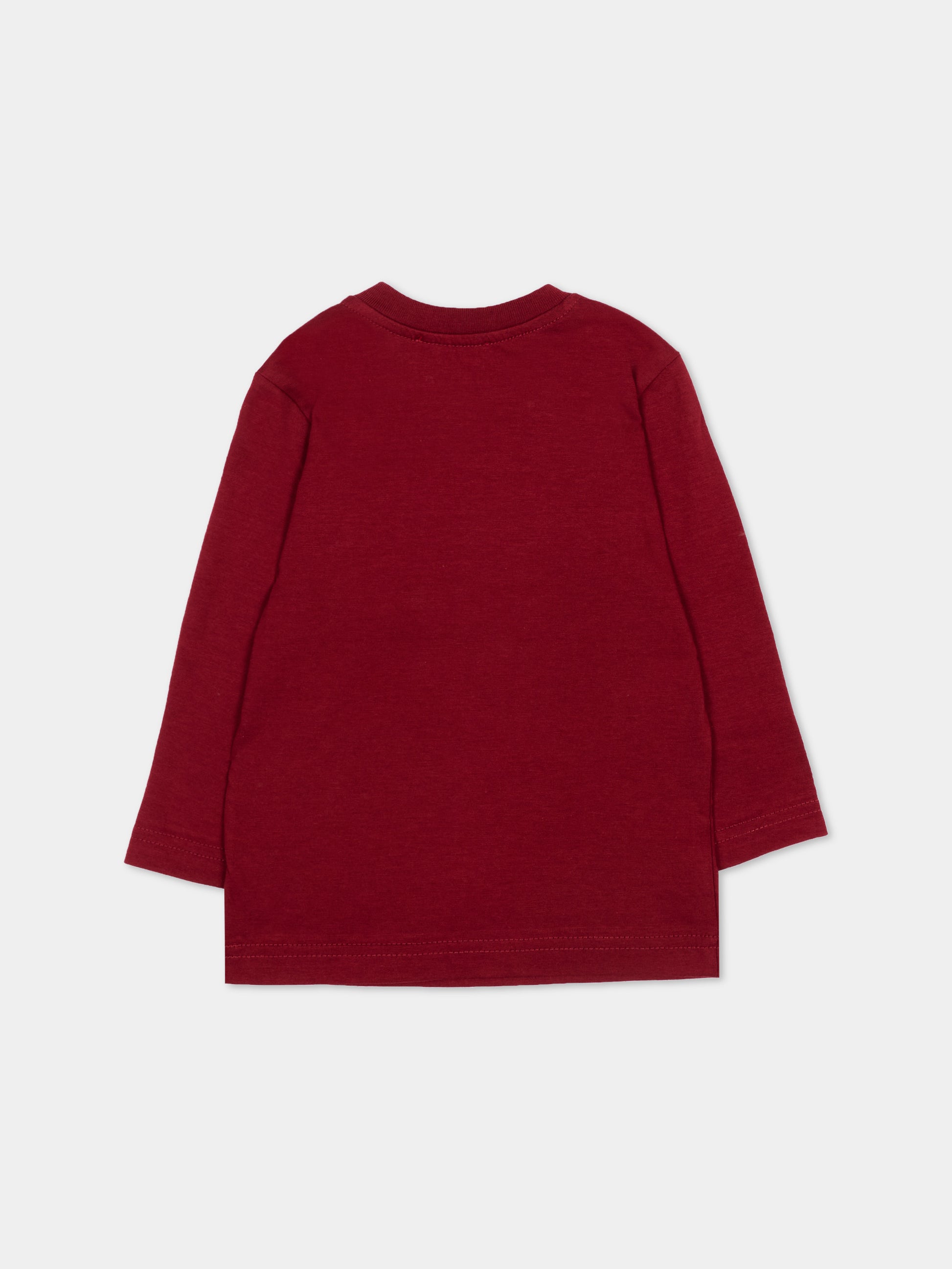 T-Shirt a manica lunga bordeaux per neonati con logo,Diesel,K00860 00YI9 K440