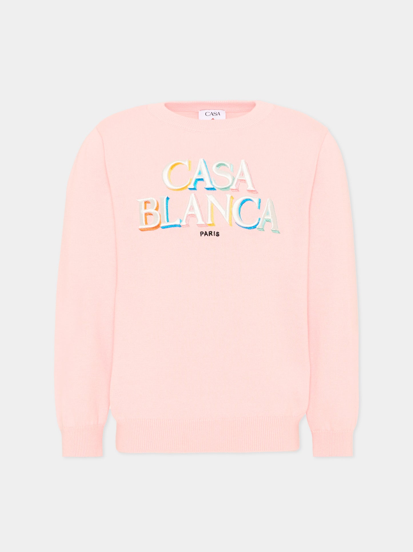 Maglione rosa per bambina con logo