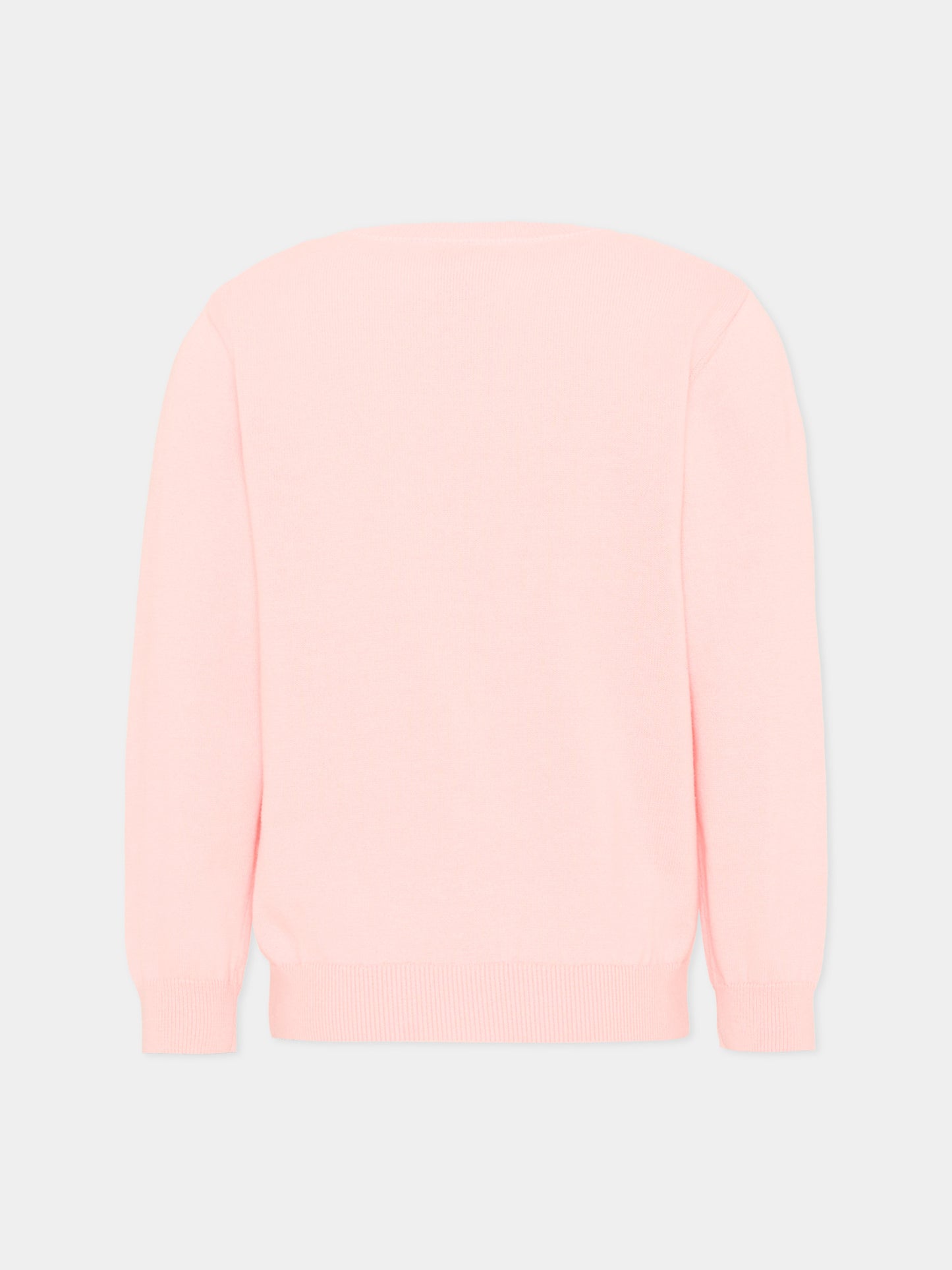 Maglione rosa per bambina con logo