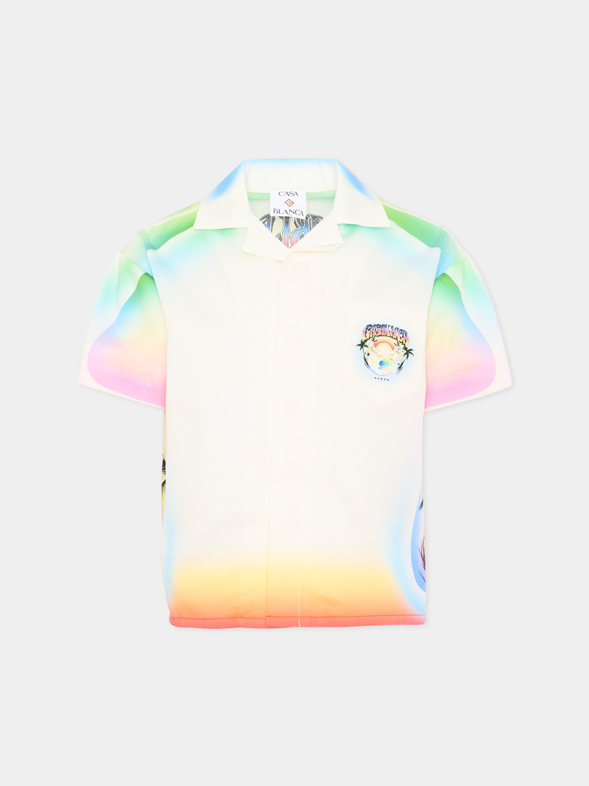 Camicia multicolor per bambino con logo,Casablanca,K PF26 SH 180 01