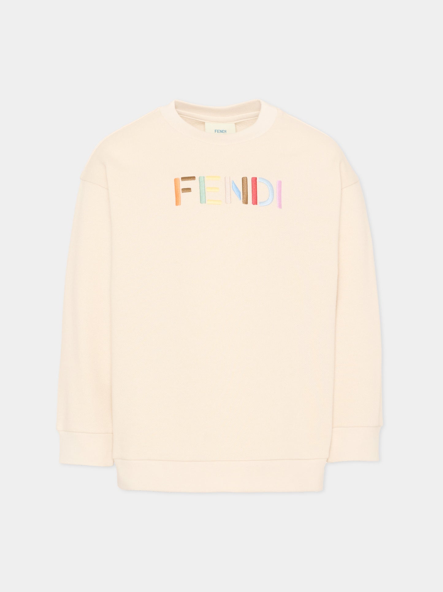 Felpa beige per bambini,Fendi Kids,JUH114 5V0 F0XW5