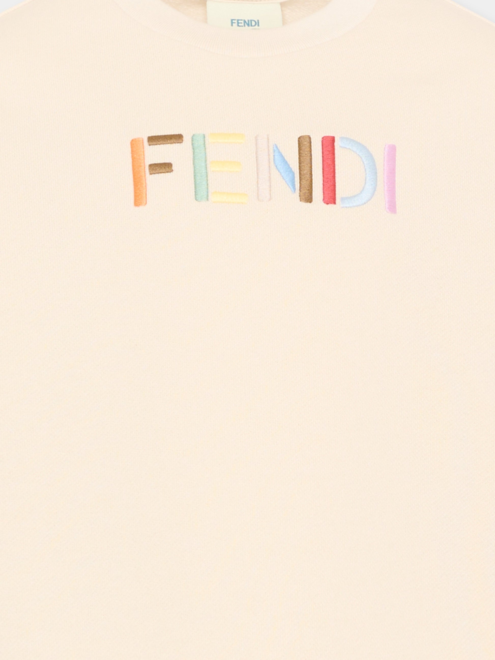 Felpa beige per bambini,Fendi Kids,JUH114 5V0 F0XW5