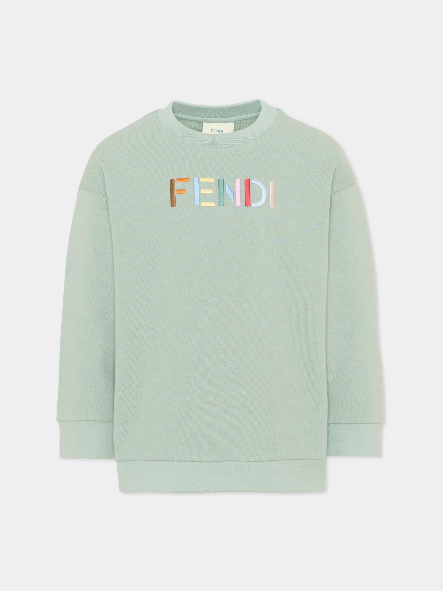 Felpa verde per bambini,Fendi Kids,JUH114 5V0 F1V3S