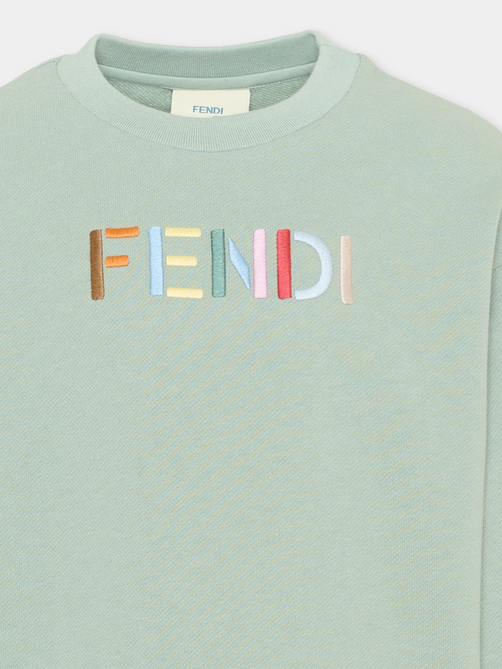 Felpa verde per bambini,Fendi Kids,JUH114 5V0 F1V3S