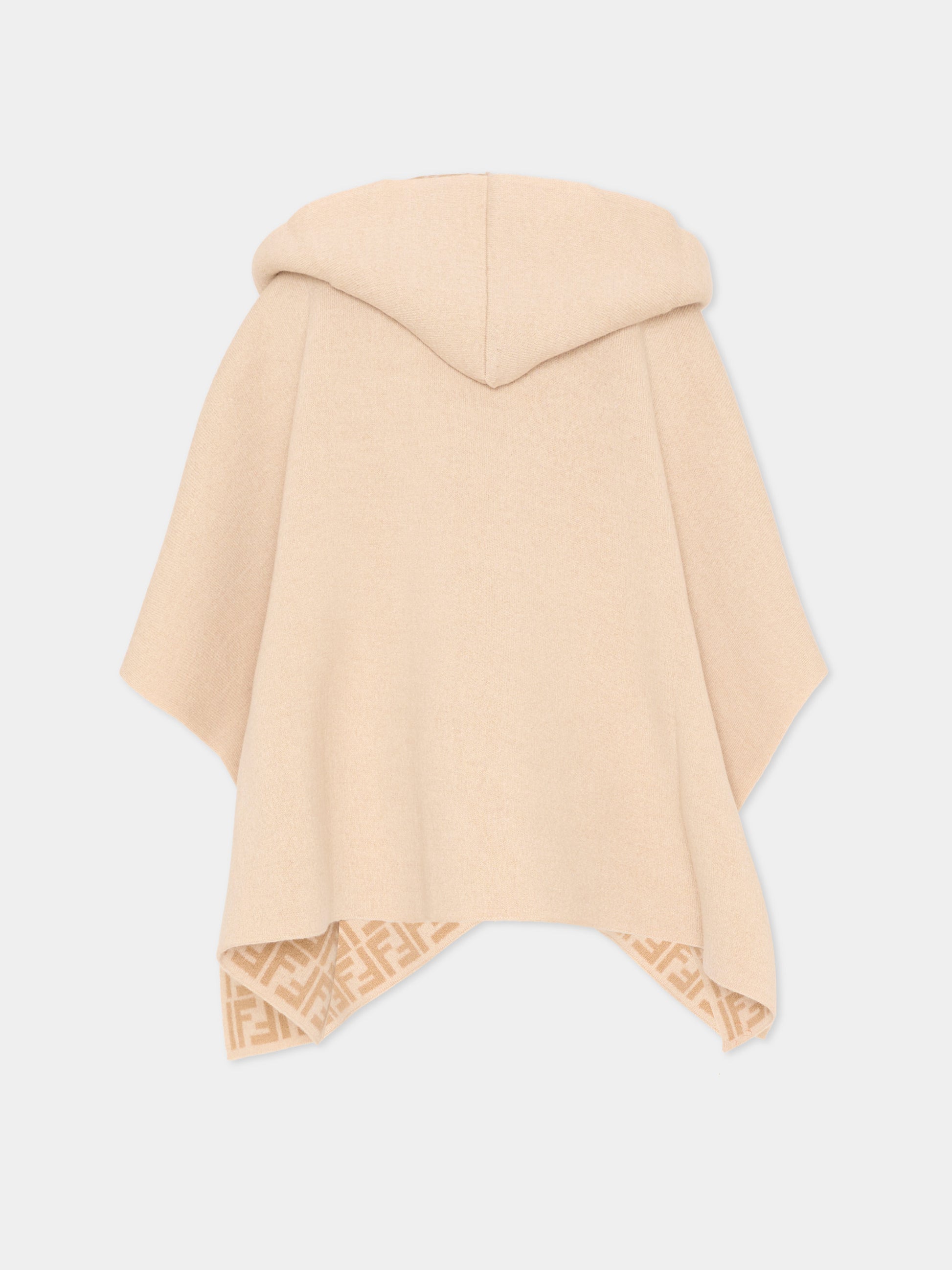 Cappa beige Fendi per bambina con logo,Fendi Kids,JFQ057 AO29 F0AYG