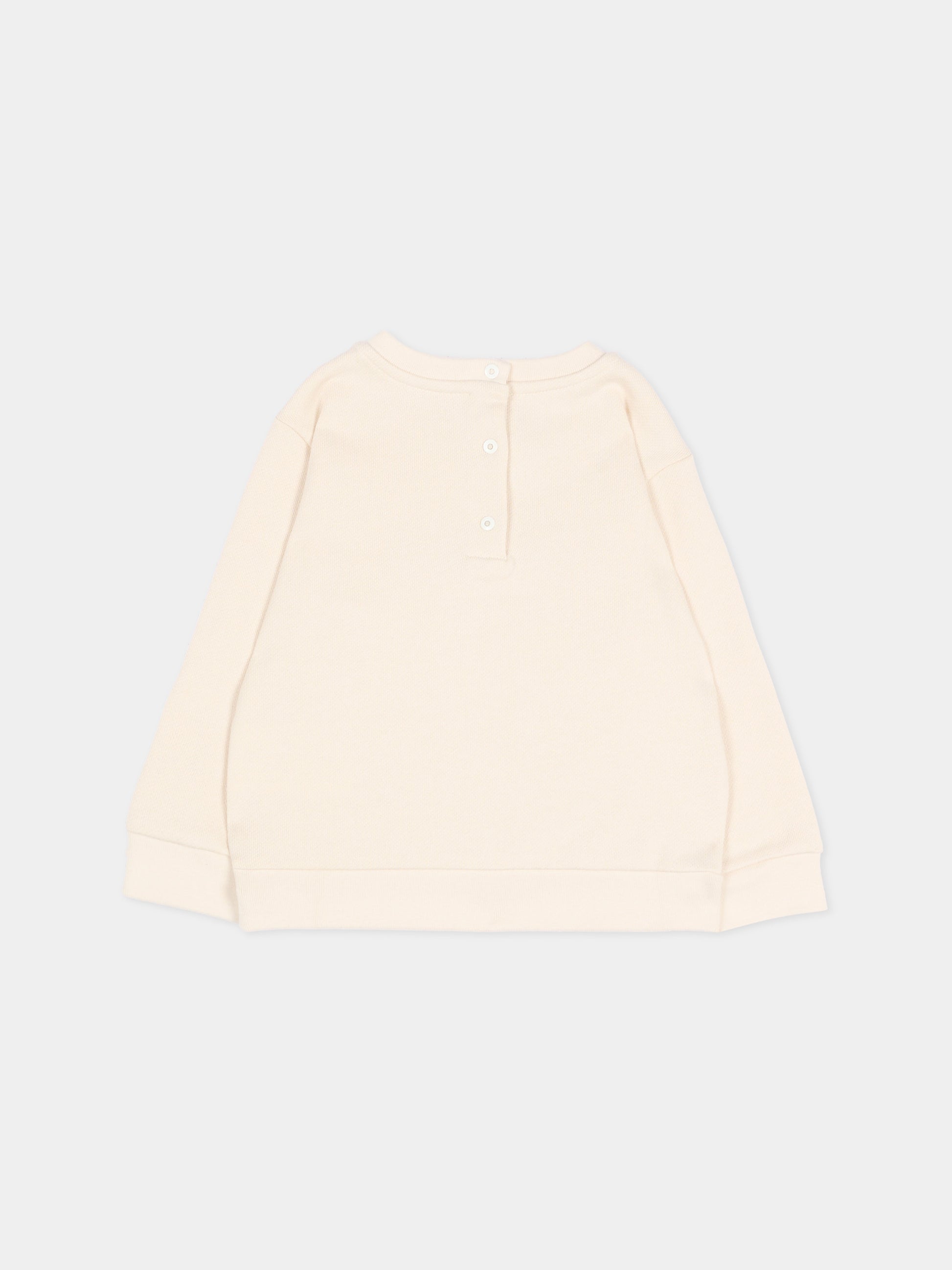 Felpa beige per neonati con logo multicolor,Fendi Kids,BUH104 5V0 F0XW5