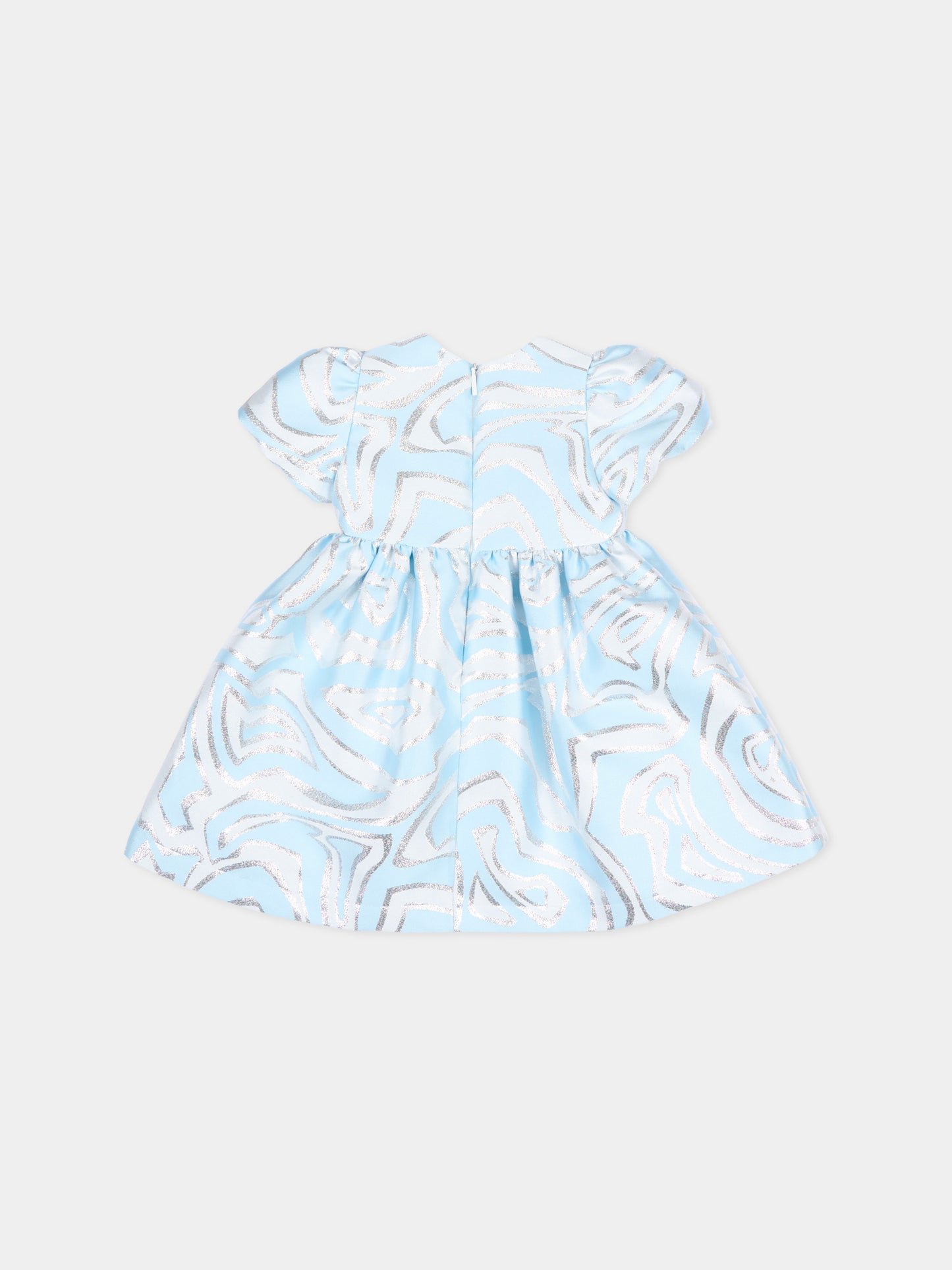 Abito celeste per neonata con vortici,Emilio Pucci Junior,PZ1101 S0273 600AG