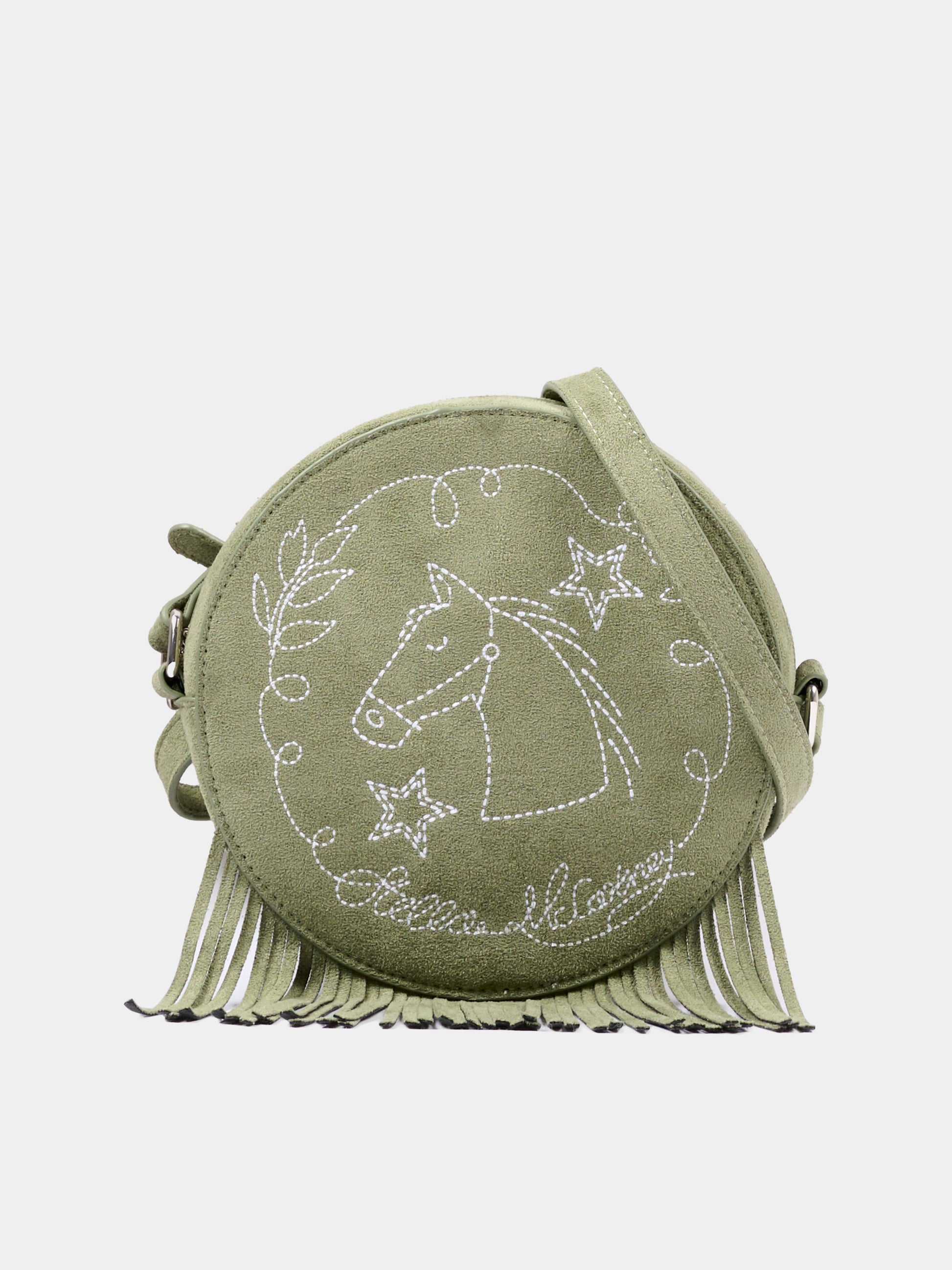 Borsa verde per bambina con frange,Stella Mccartney Kids,TZ0A68 Z4048 70G