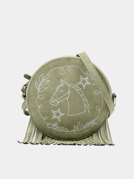 Borsa verde per bambina con frange,Stella Mccartney Kids,TZ0A68 Z4048 70G