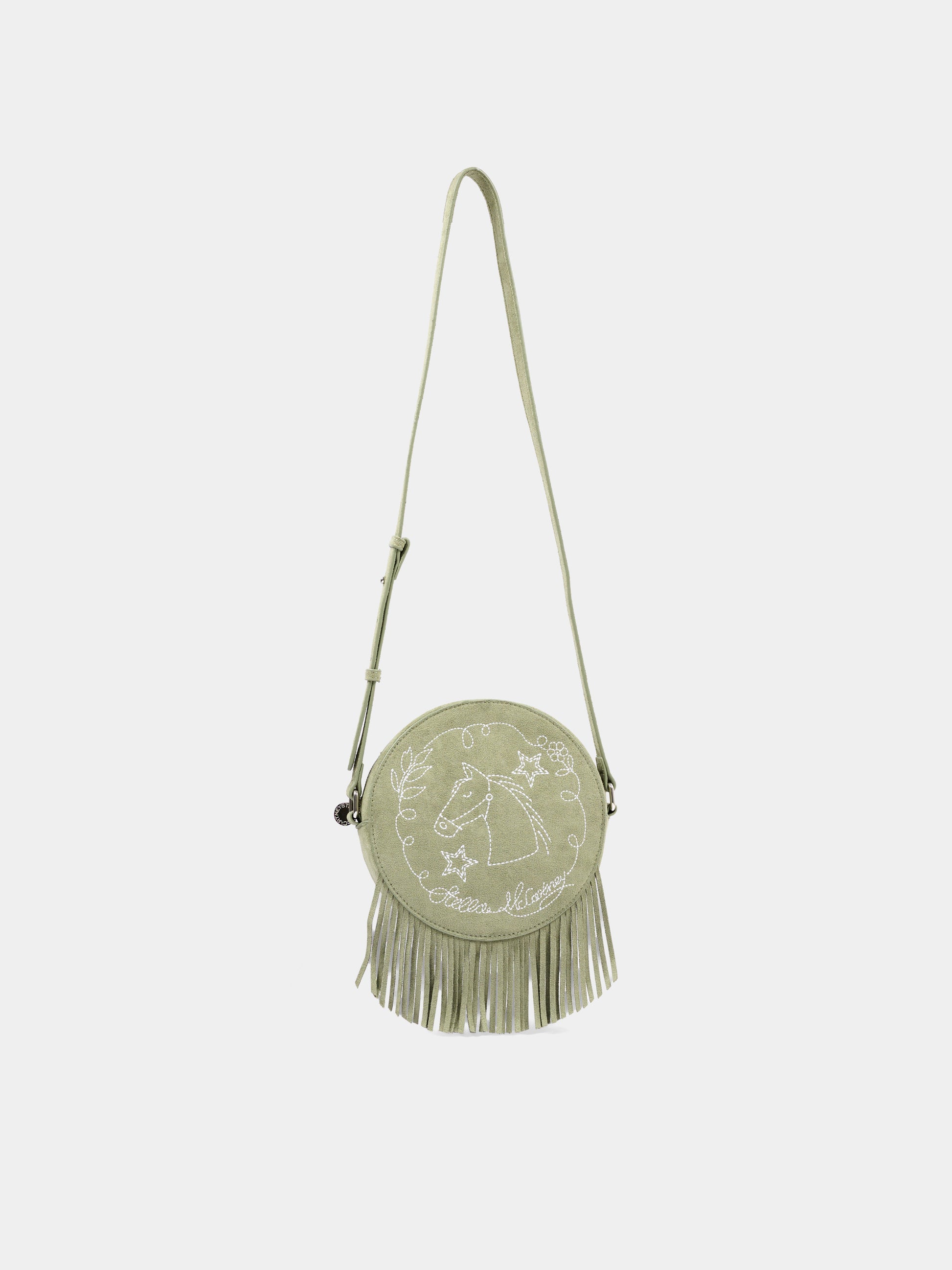 Borsa verde per bambina con frange,Stella Mccartney Kids,TZ0A68 Z4048 70G