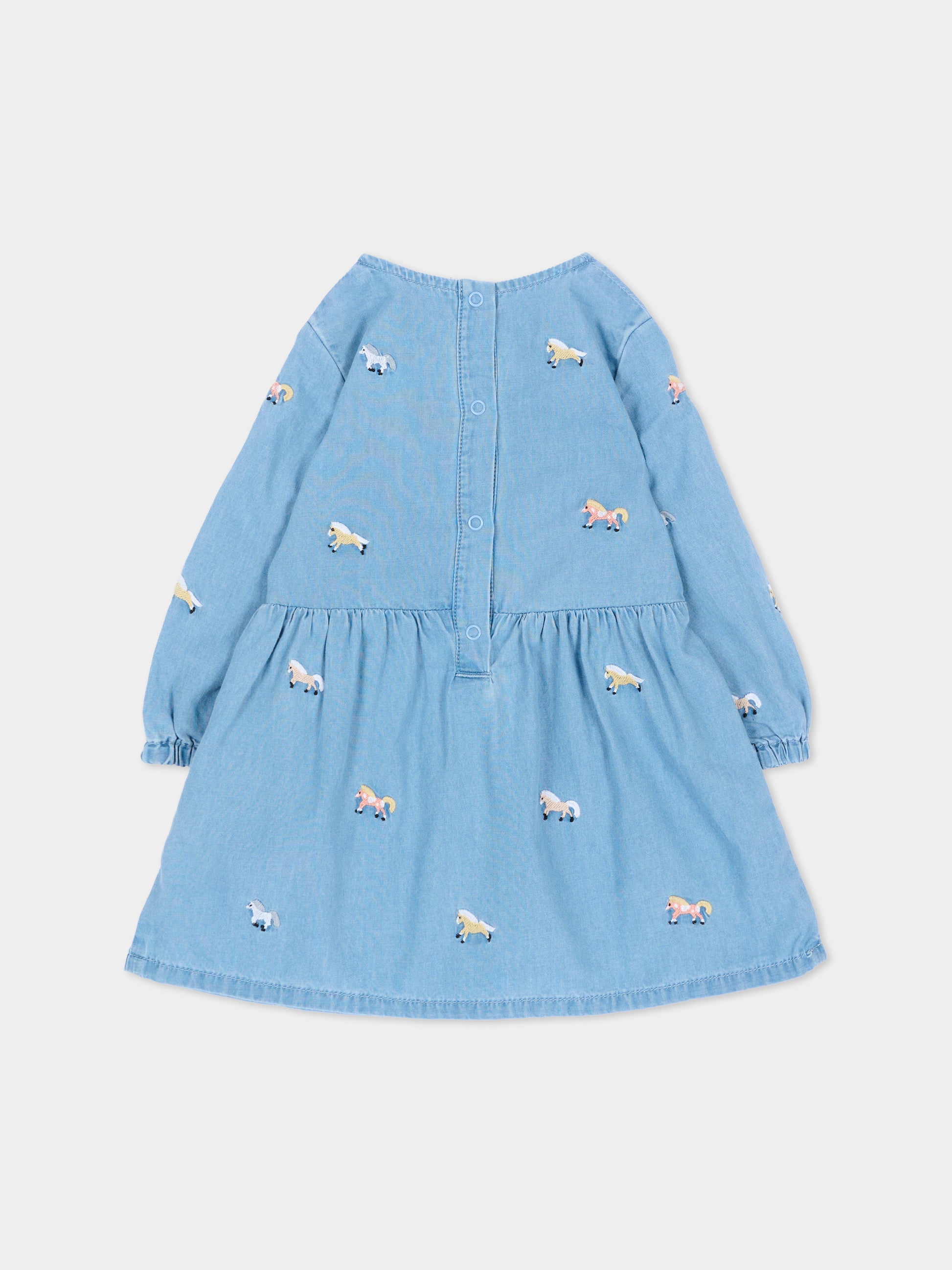 Vestito azzurro per neonata con cavalli,Stella Mccartney Kids,TZ1050 Z4034 600EM