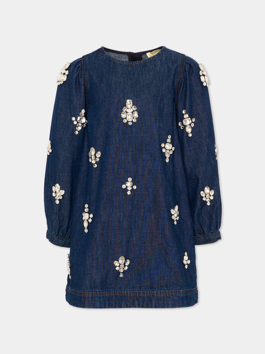 Vestito denim per bambina con applicazioni,Stella Mccartney Kids,TZ1D20 Z0746 620
