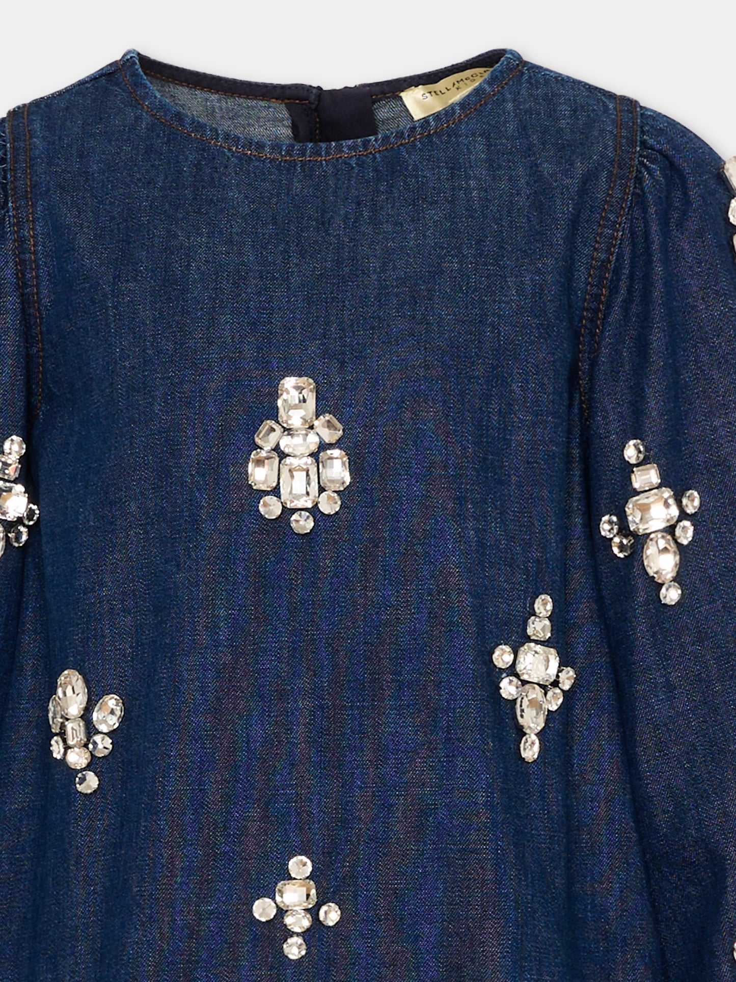 Vestito denim per bambina con applicazioni,Stella Mccartney Kids,TZ1D20 Z0746 620