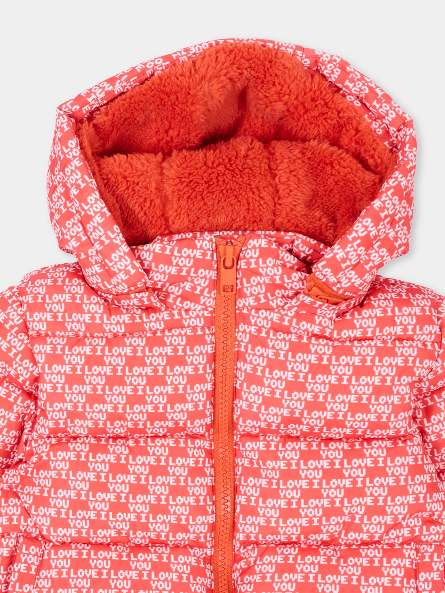 Piumino rosso per neonata con stampa,Stella Mccartney Kids,TZ2037 Z3941 423BC