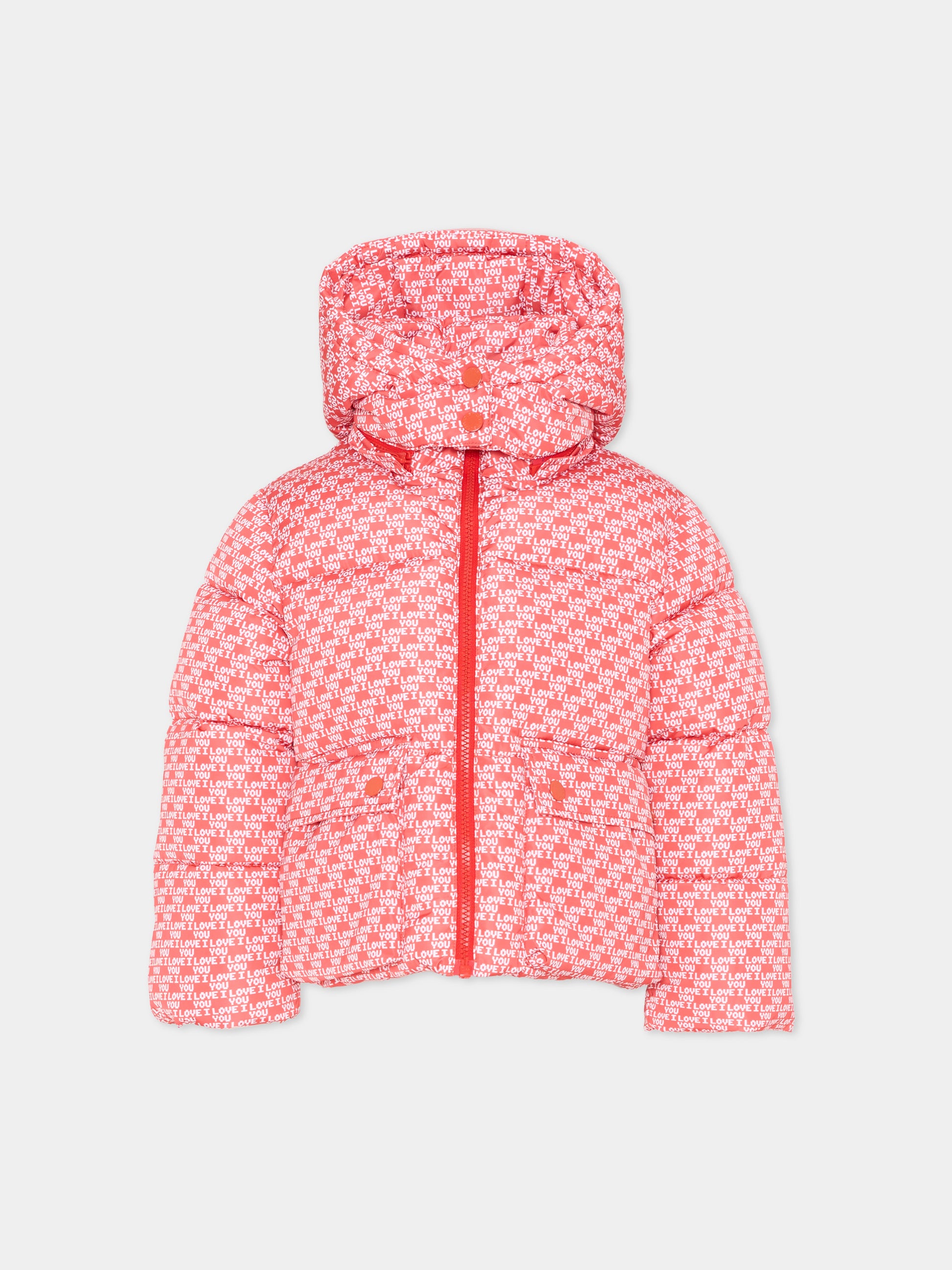 Piumino rosa per bambina stampato,Stella Mccartney Kids,TZ2B07 Z3914 423BC