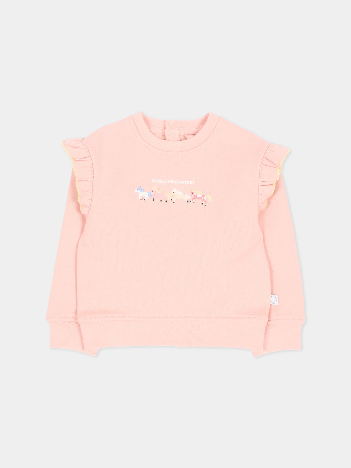 Felpa rosa per neonata con ruches,Stella Mccartney Kids,TZ4030 Z3059 50M