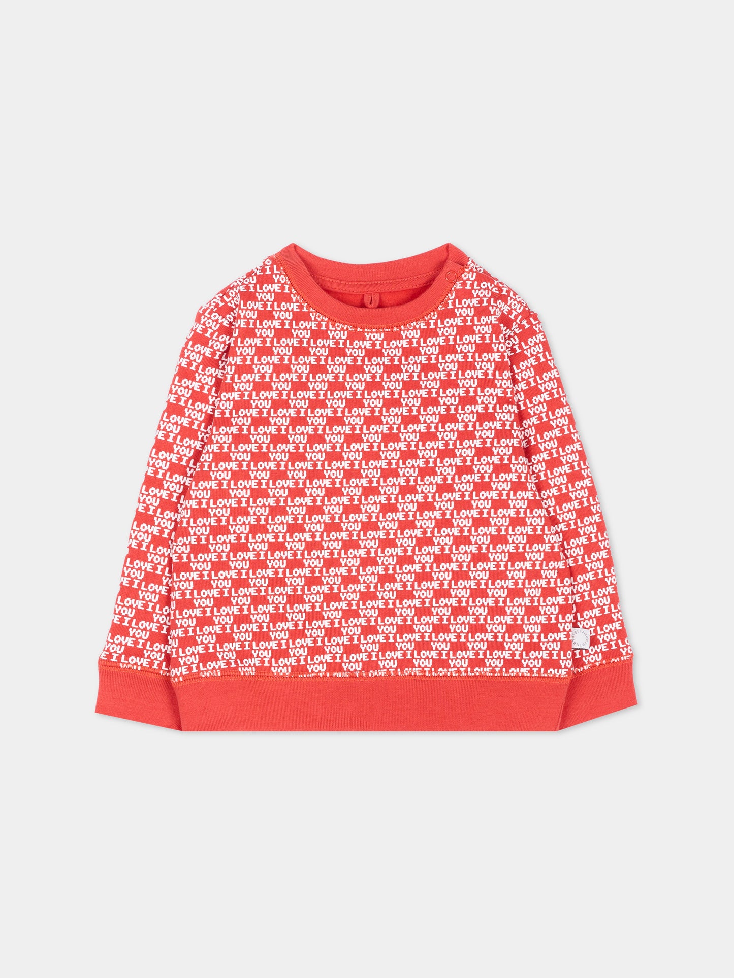 Felpa rossa per neonata con stampa,Stella Mccartney Kids,TZ4080 Z4023 423AV