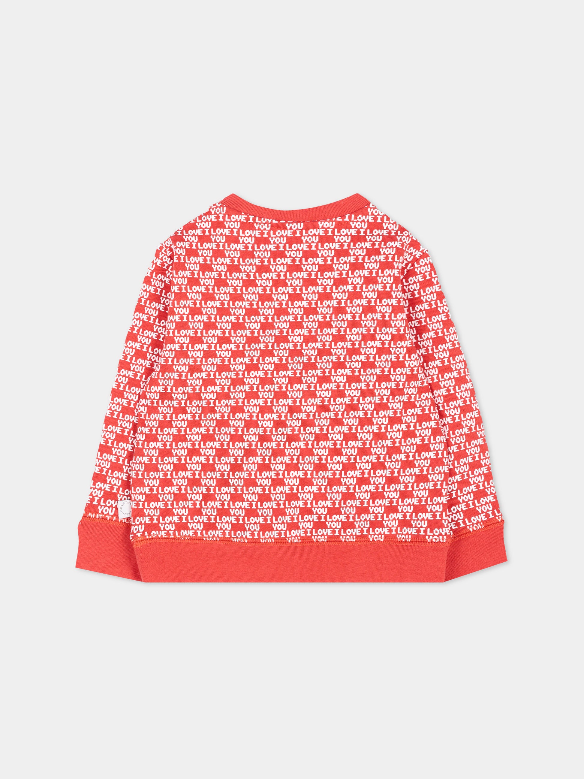 Felpa rossa per neonata con stampa,Stella Mccartney Kids,TZ4080 Z4023 423AV