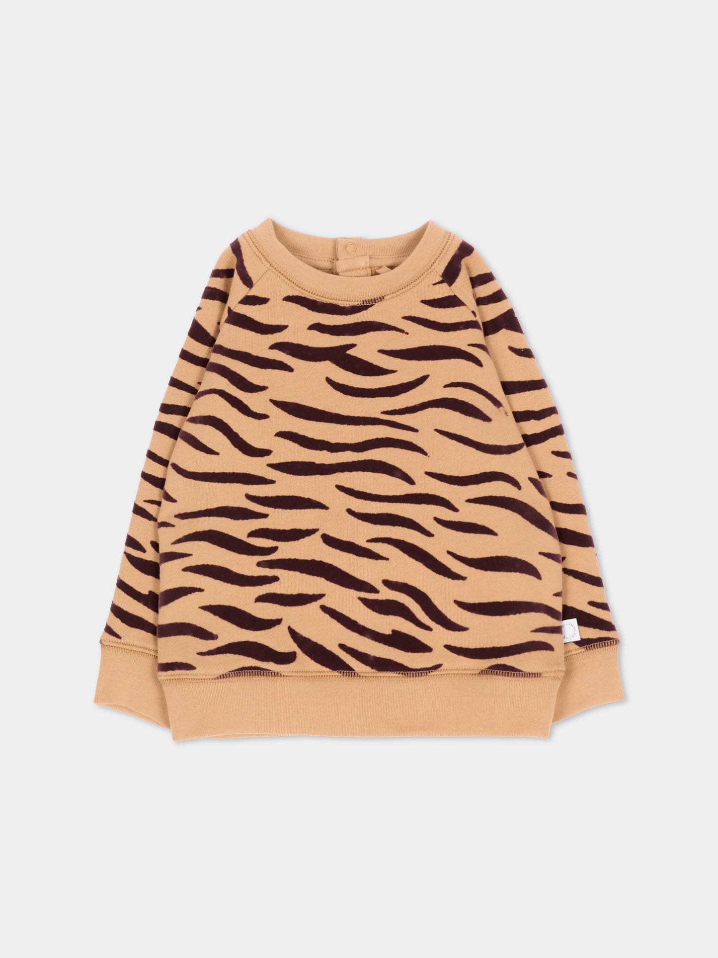 Felpa beige per neonata animalier,Stella Mccartney Kids,TZ4370 Z4026 362MA