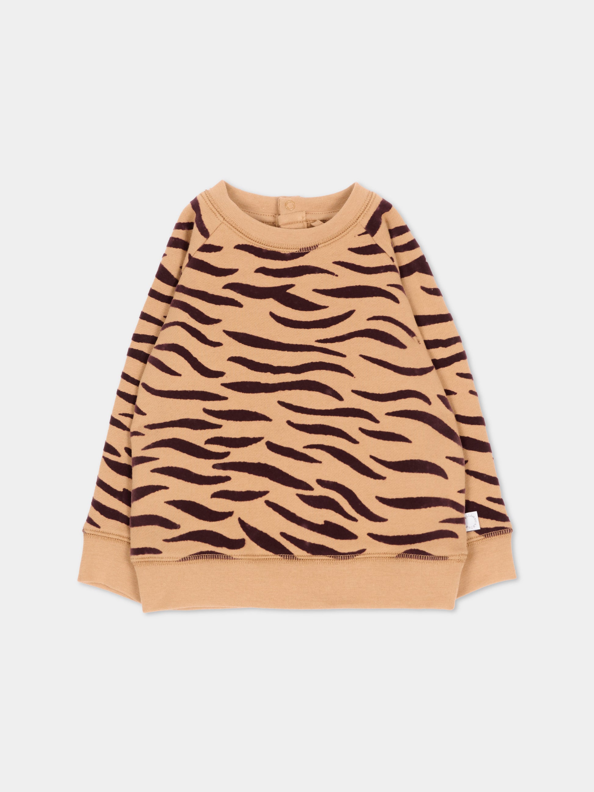 Felpa beige per neonata animalier,Stella Mccartney Kids,TZ4370 Z4026 362MA