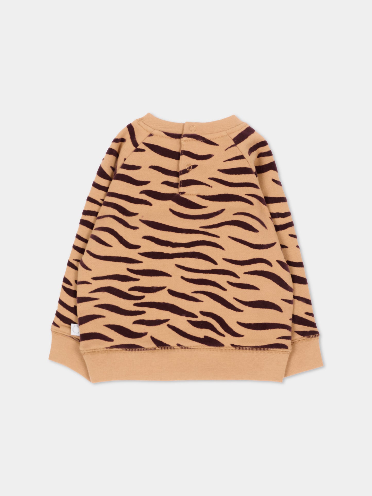 Felpa beige per neonata animalier,Stella Mccartney Kids,TZ4370 Z4026 362MA