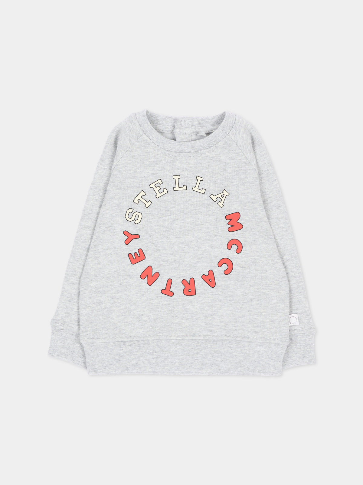 Felpa grigia per neonato con logo,Stella Mccartney Kids,TZ4380 Z3059 807