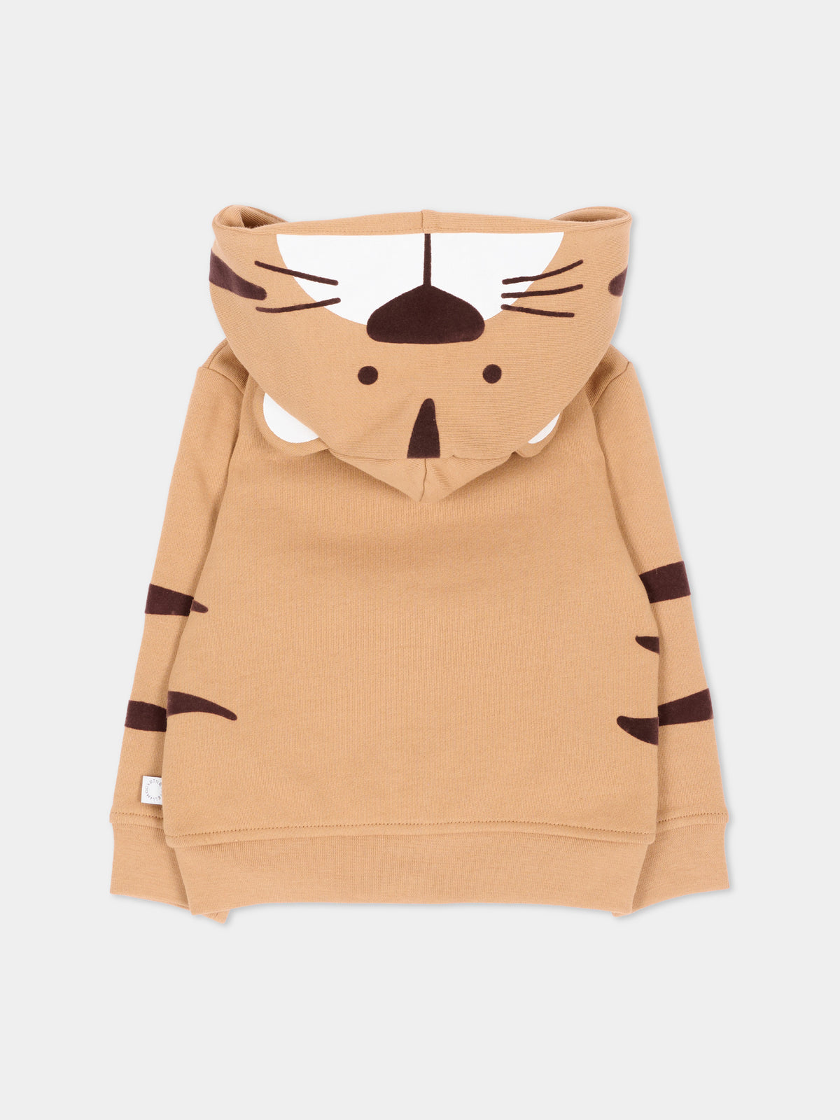 Felpa con cappuccio beige per neonati con tigre,Stella Mccartney Kids,TZ4390 Z3059 362