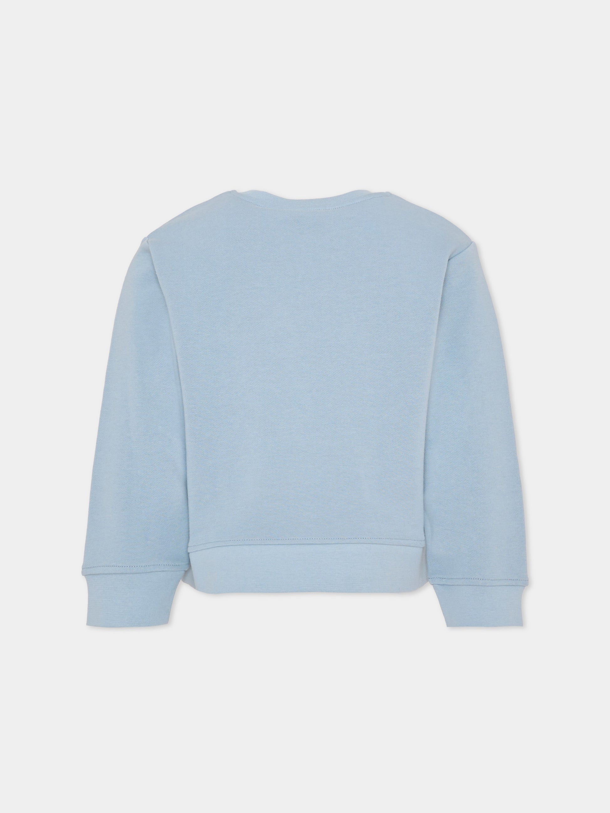 Felpa celeste per bambina con logo,Stella Mccartney Kids,TZ4B50 Z3059 61E