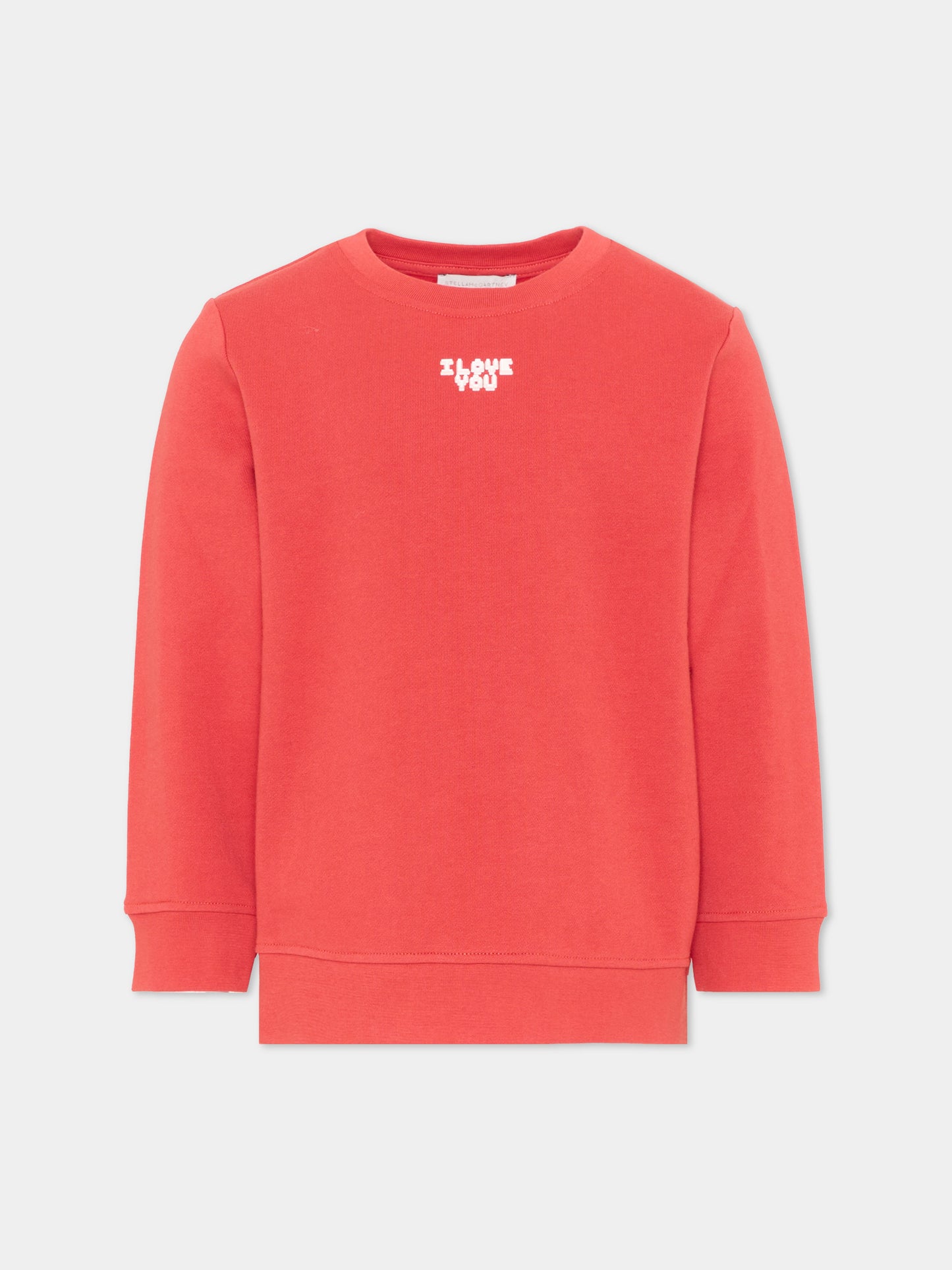 Felpa rossa per bambina con logo,Stella Mccartney Kids,TZ4C50 Z3059 423