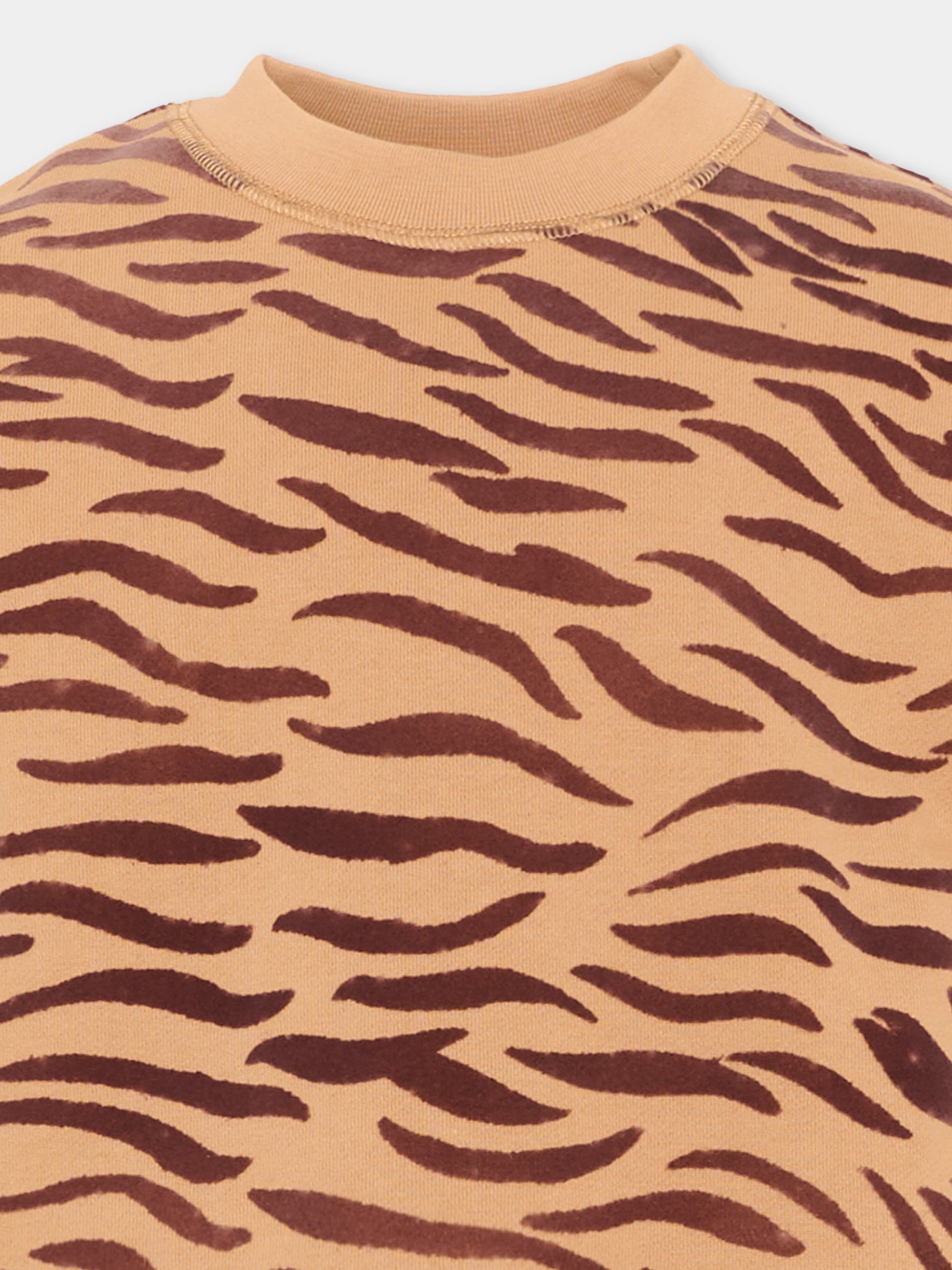 Felpa beige per bambina animalier,Stella Mccartney Kids,TZ4D30 Z4026 362MA