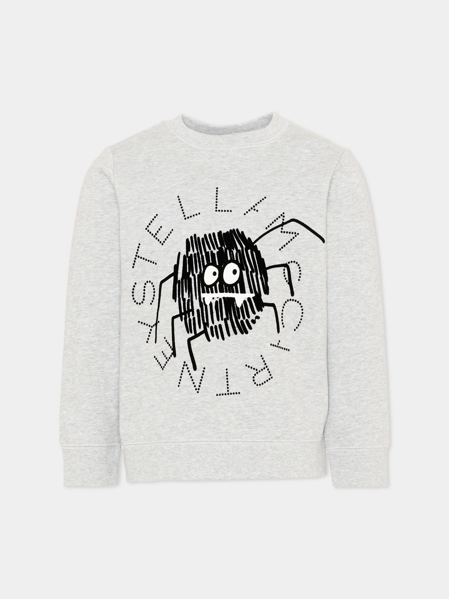 Felpa grigia per bambino con ragno,Stella Mccartney Kids,TZ4R50 Z3059 807
