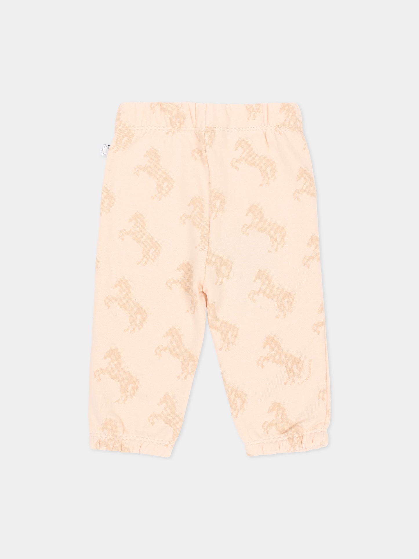 Pantalone beige per neonati con cavalli,Stella Mccartney Kids,TZ6070 Z4022 193NO