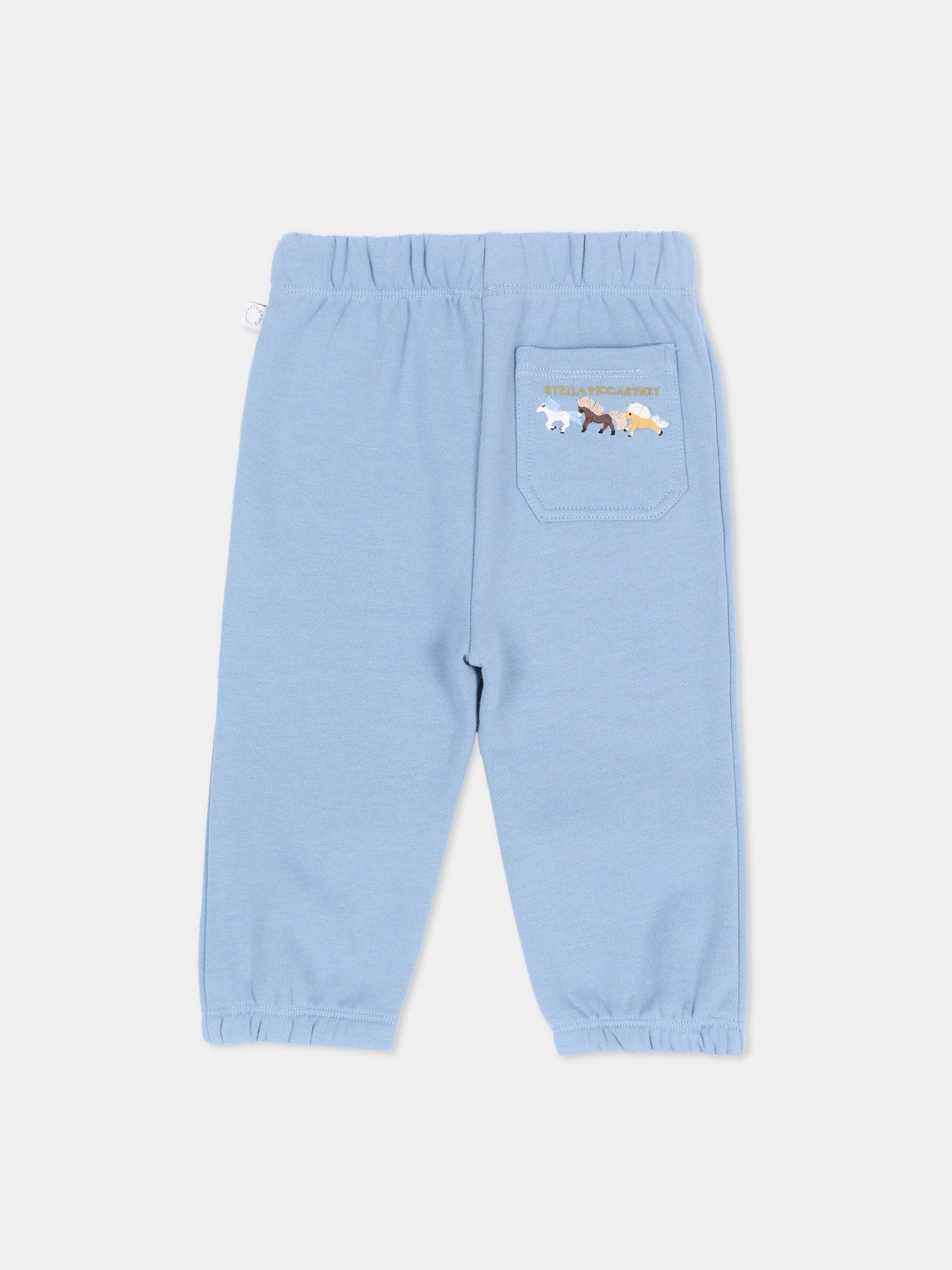 Pantalone azzurro per neonato con logo,Stella Mccartney Kids,TZ6340 Z3059 643