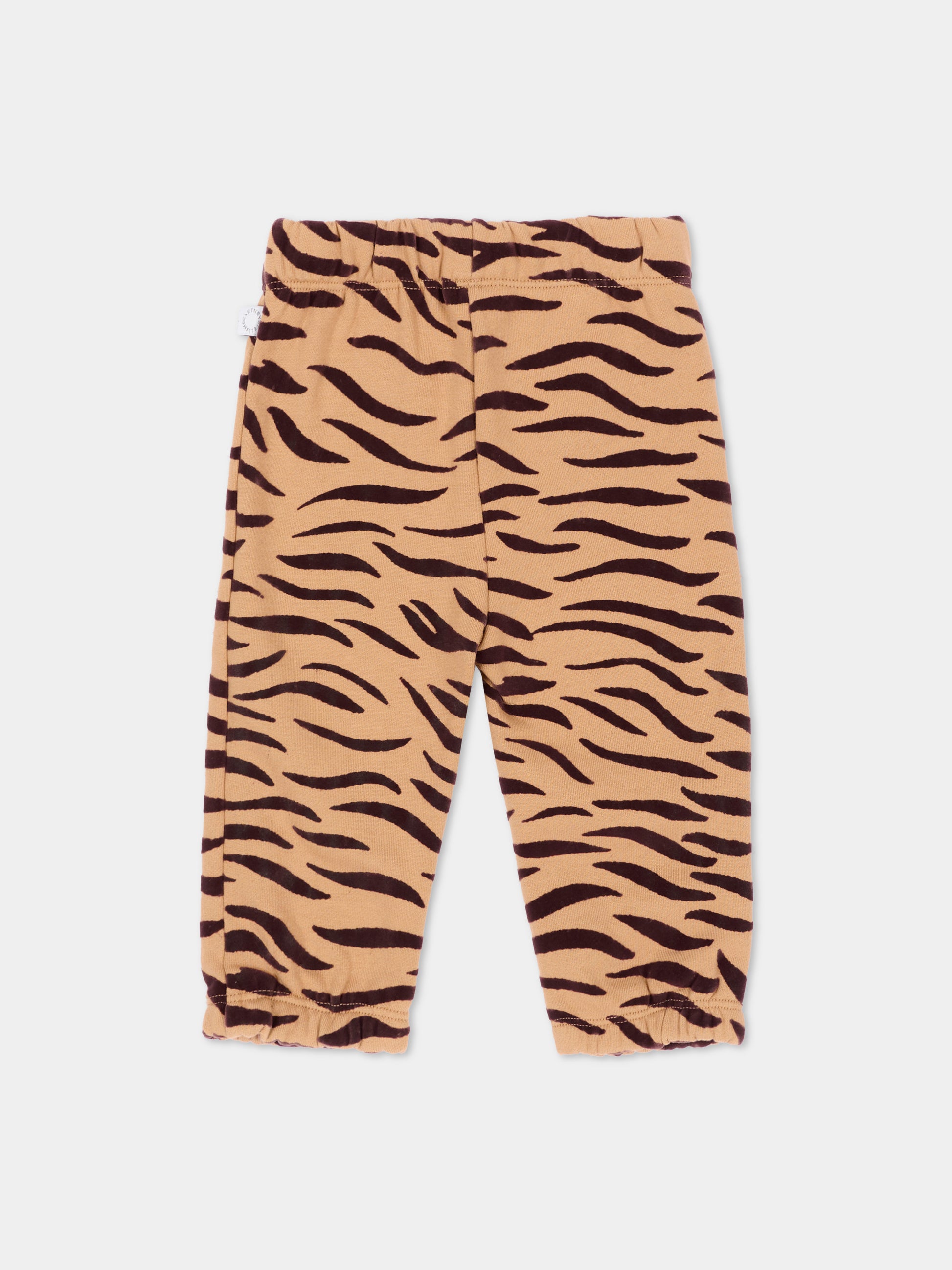Pantalone beige per neonata animalier,Stella Mccartney Kids,TZ6380 Z4026 362MA
