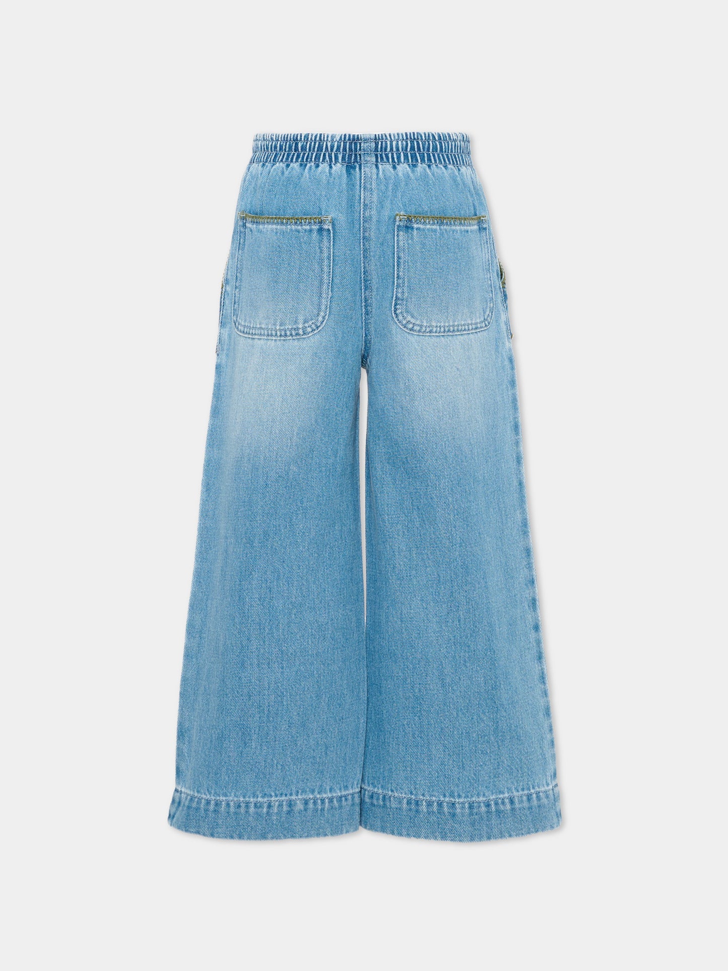 Jeans denim per bambina con fiori,Stella Mccartney Kids,TZ6C00 Z0746 606