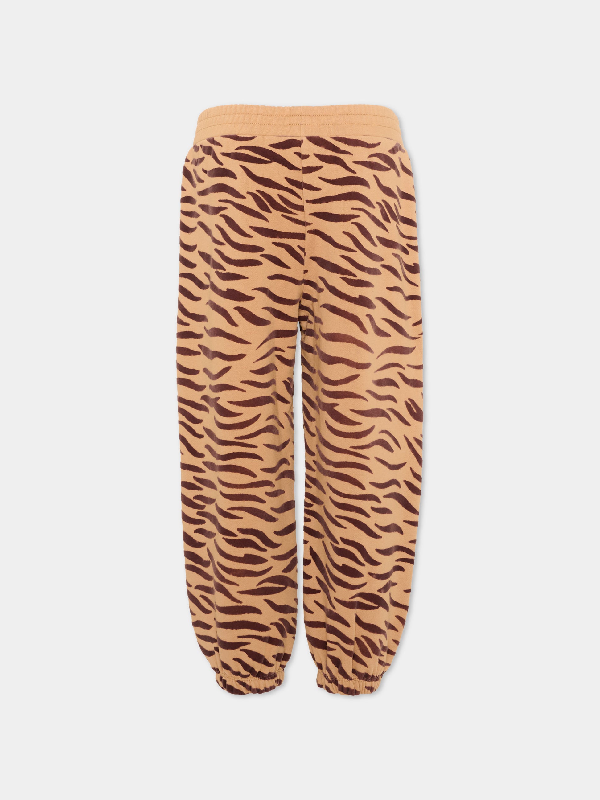 Pantalone beige per bambina animalier,Stella Mccartney Kids,TZ6E10 Z4026 362MA