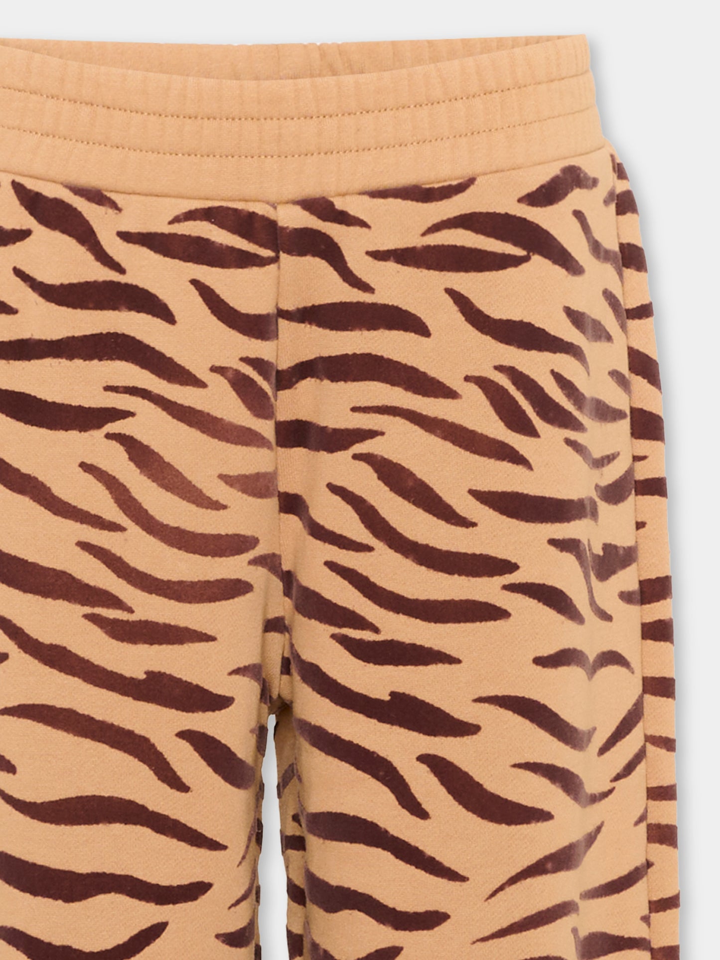 Pantalone beige per bambina animalier,Stella Mccartney Kids,TZ6E10 Z4026 362MA
