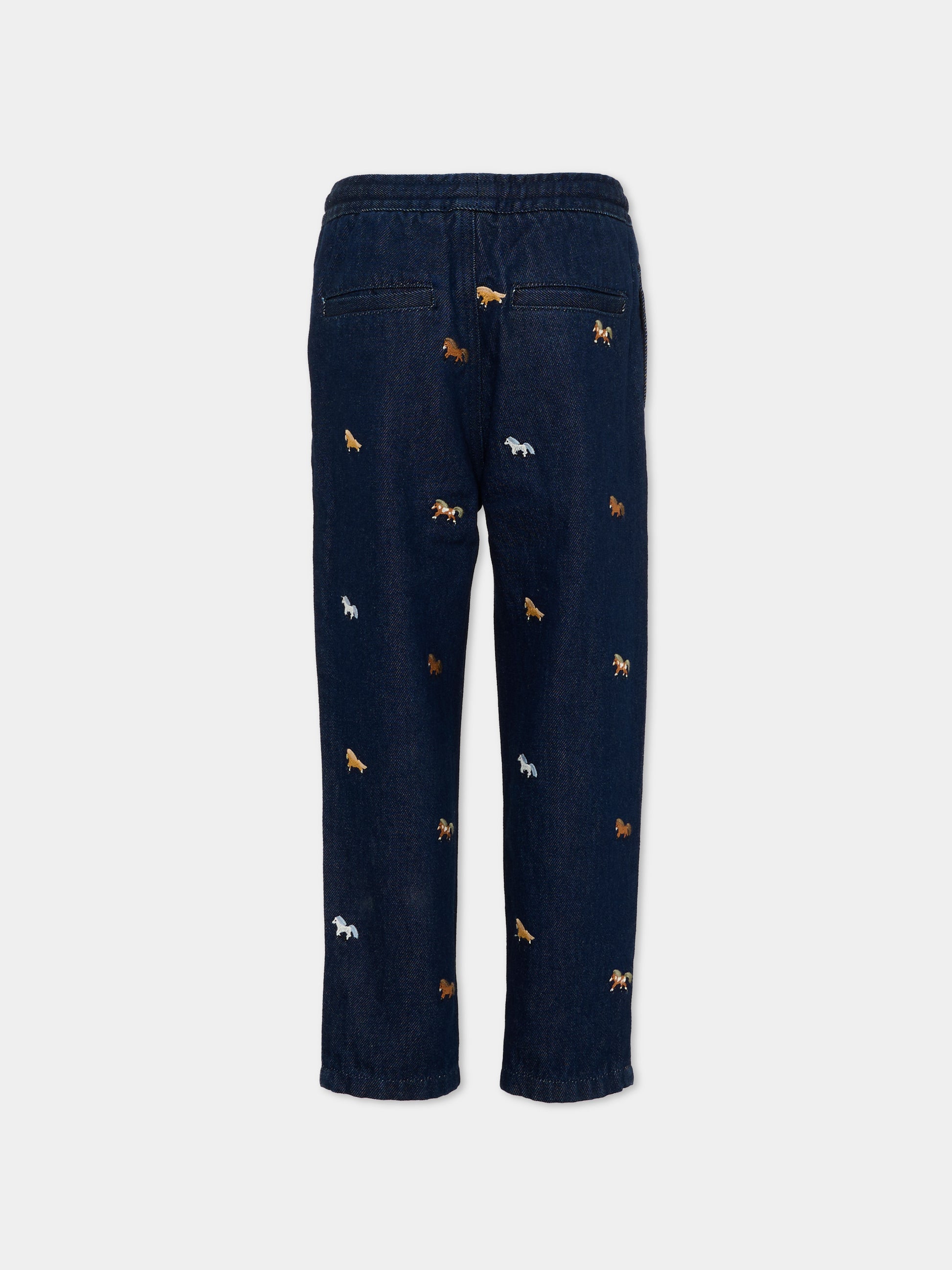 Jeans denim per bambino con cavalli,Stella Mccartney Kids,TZ6I10 Z4062 620EM