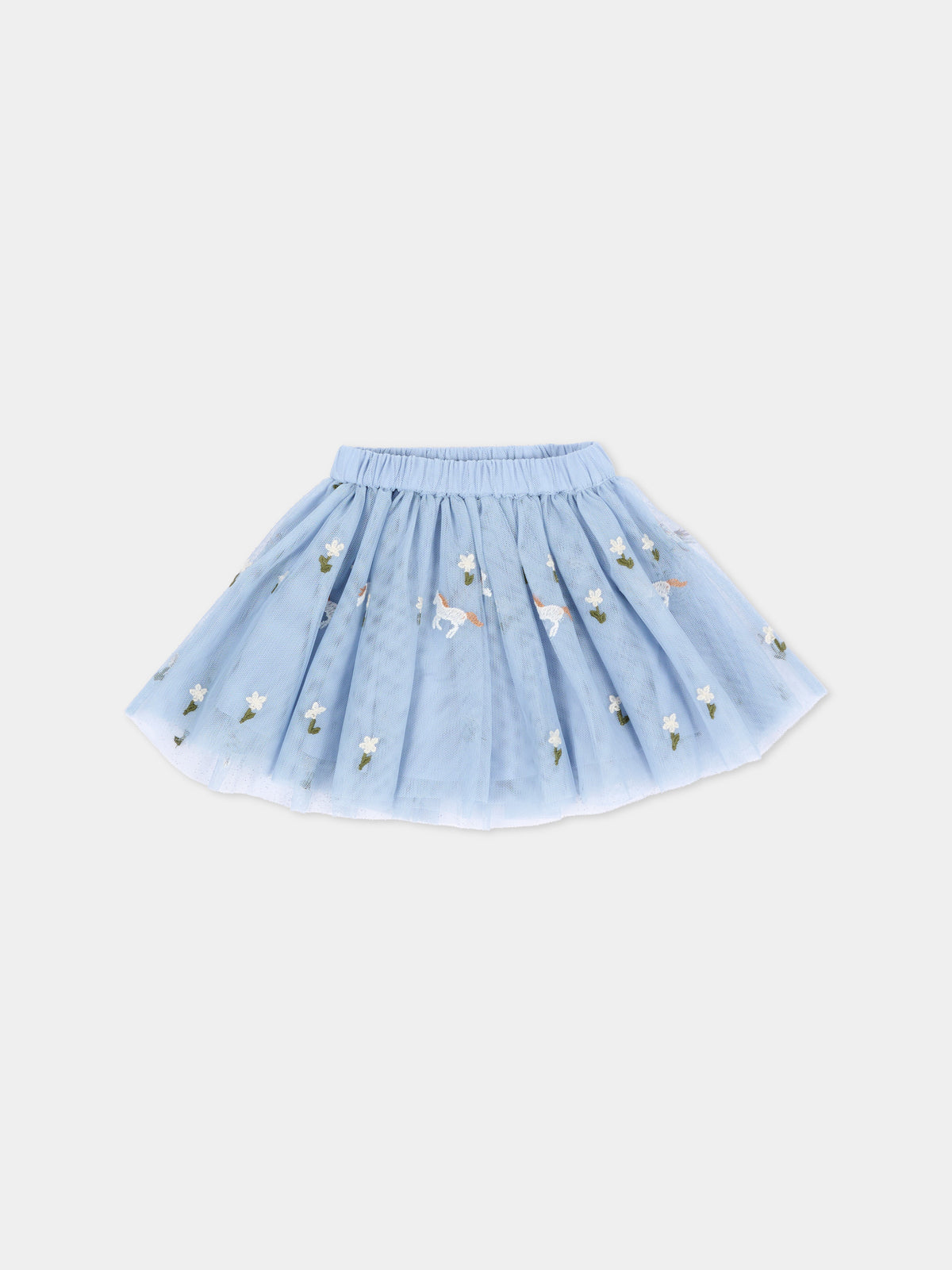 Gonna azzurra per neonata ricamata,Stella Mccartney Kids,TZ7011 Z3866 61EEM