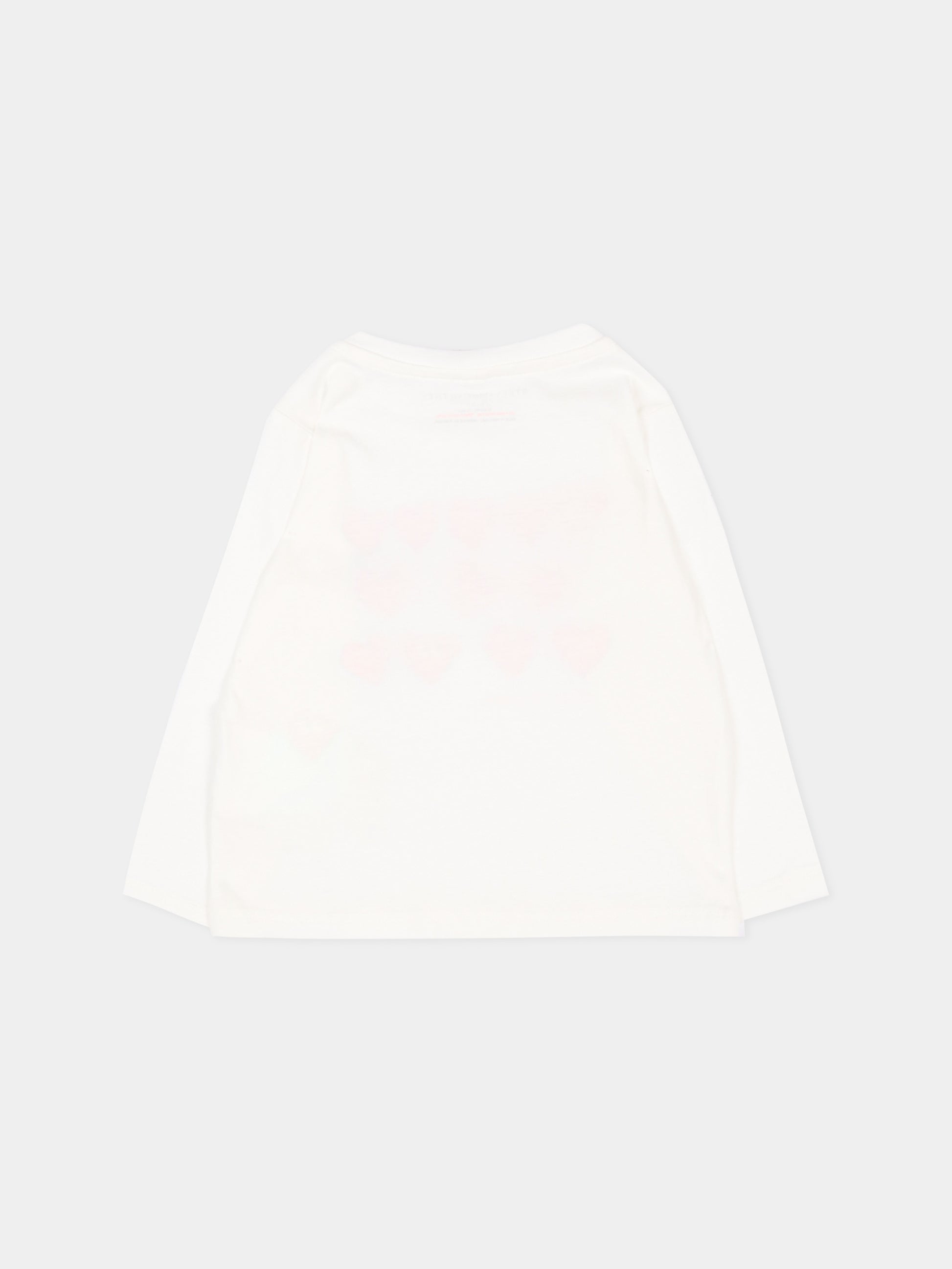 T-shirt avorio per neonata con cuori,Stella Mccartney Kids,TZ8060 Z3931 101