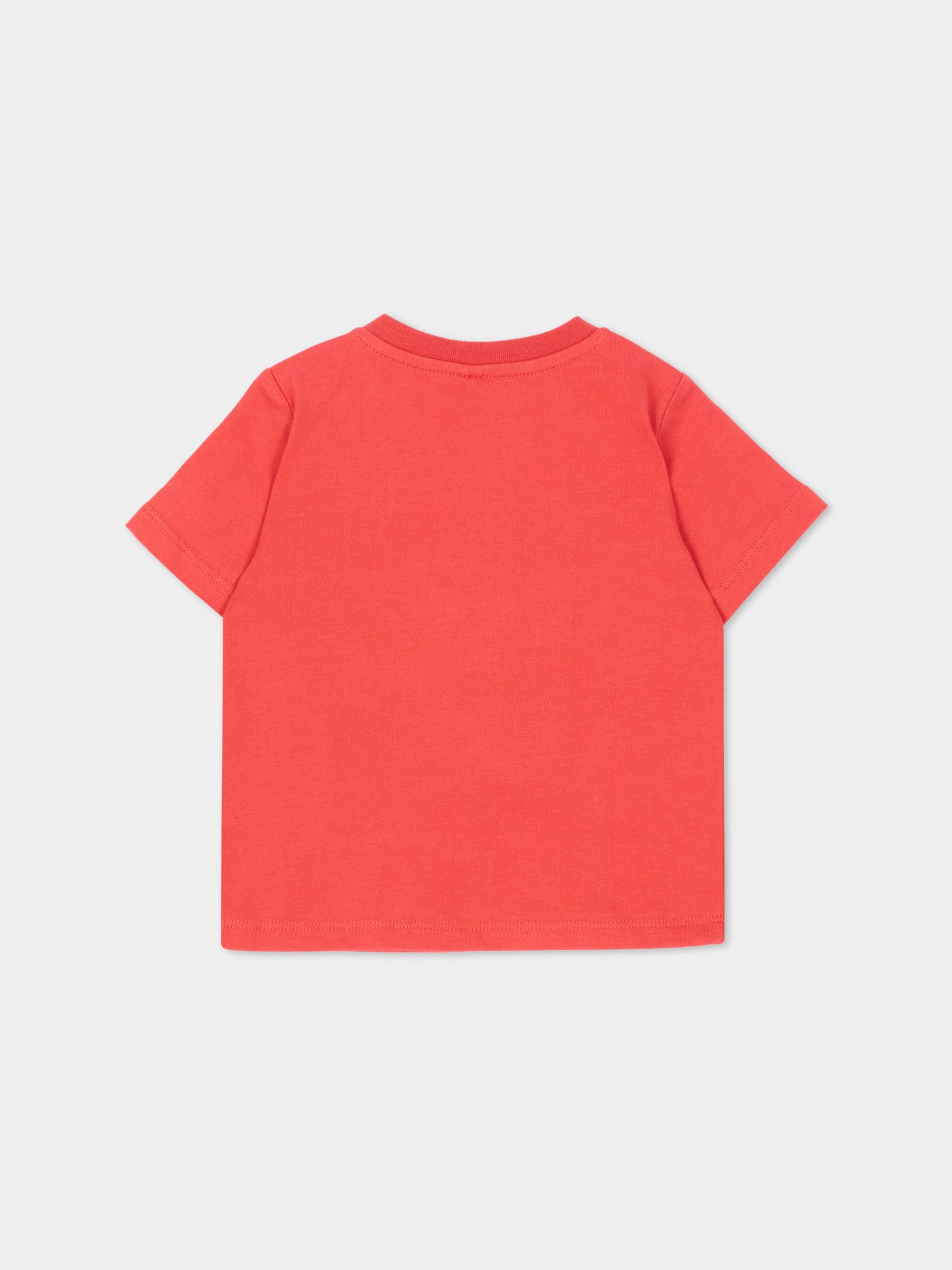 T-shirt corallo per neonata con scritta,Stella Mccartney Kids,TZ8071 Z3772 423