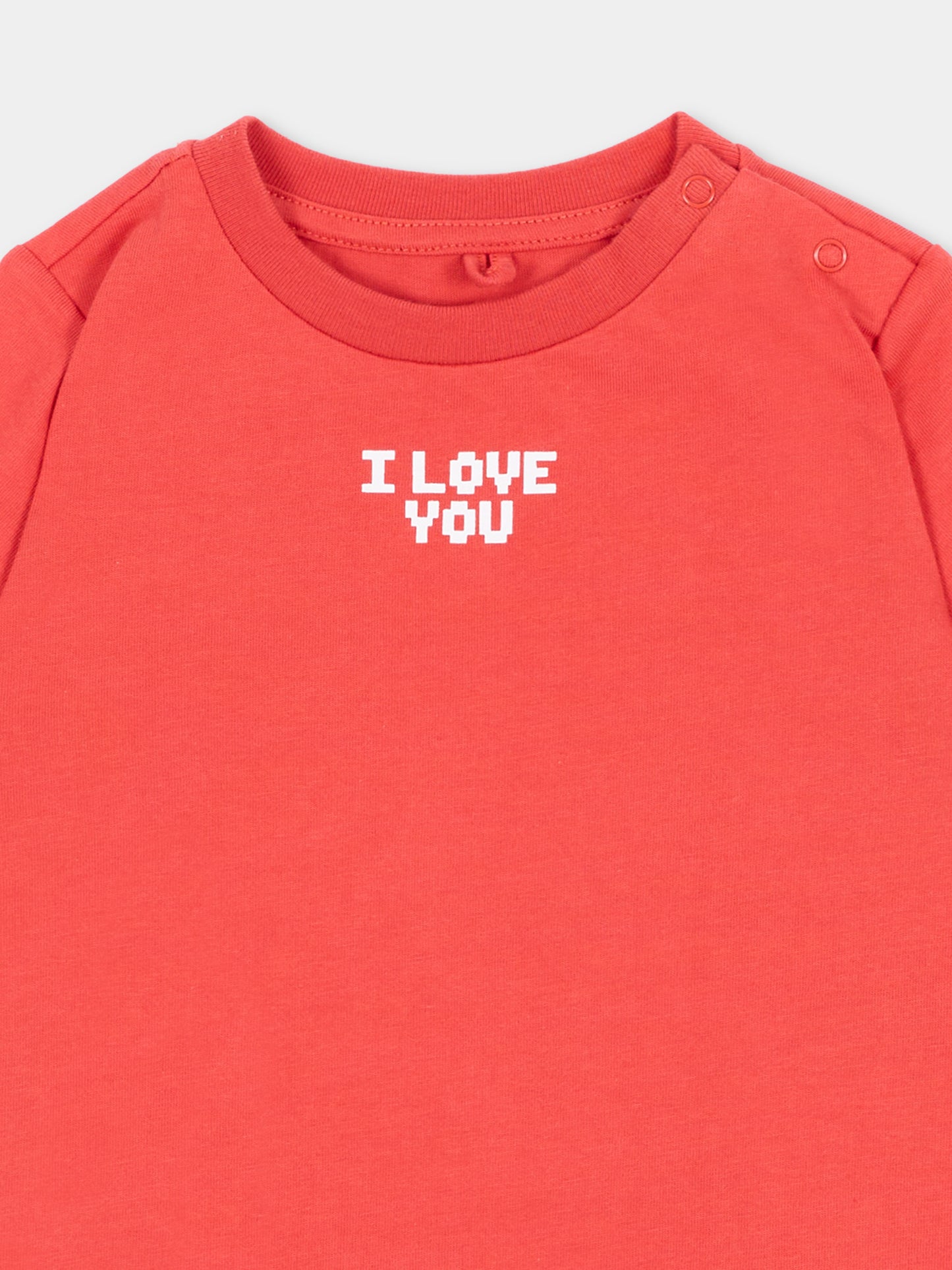 T-shirt corallo per neonata con scritta,Stella Mccartney Kids,TZ8071 Z3772 423