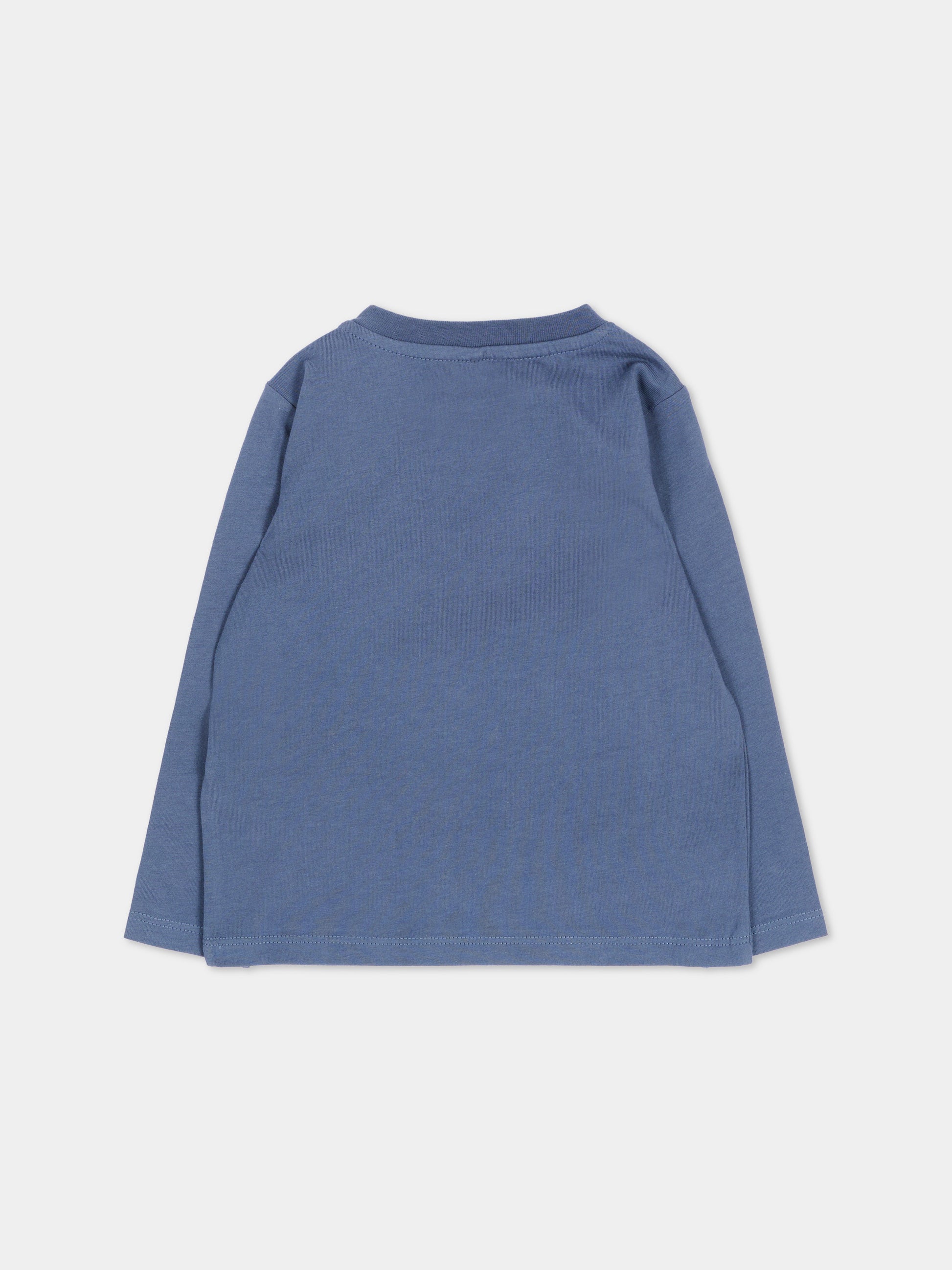 T-shirt a manica lunga blu per neonato con stampa,Stella Mccartney Kids,TZ8320 Z3772 657