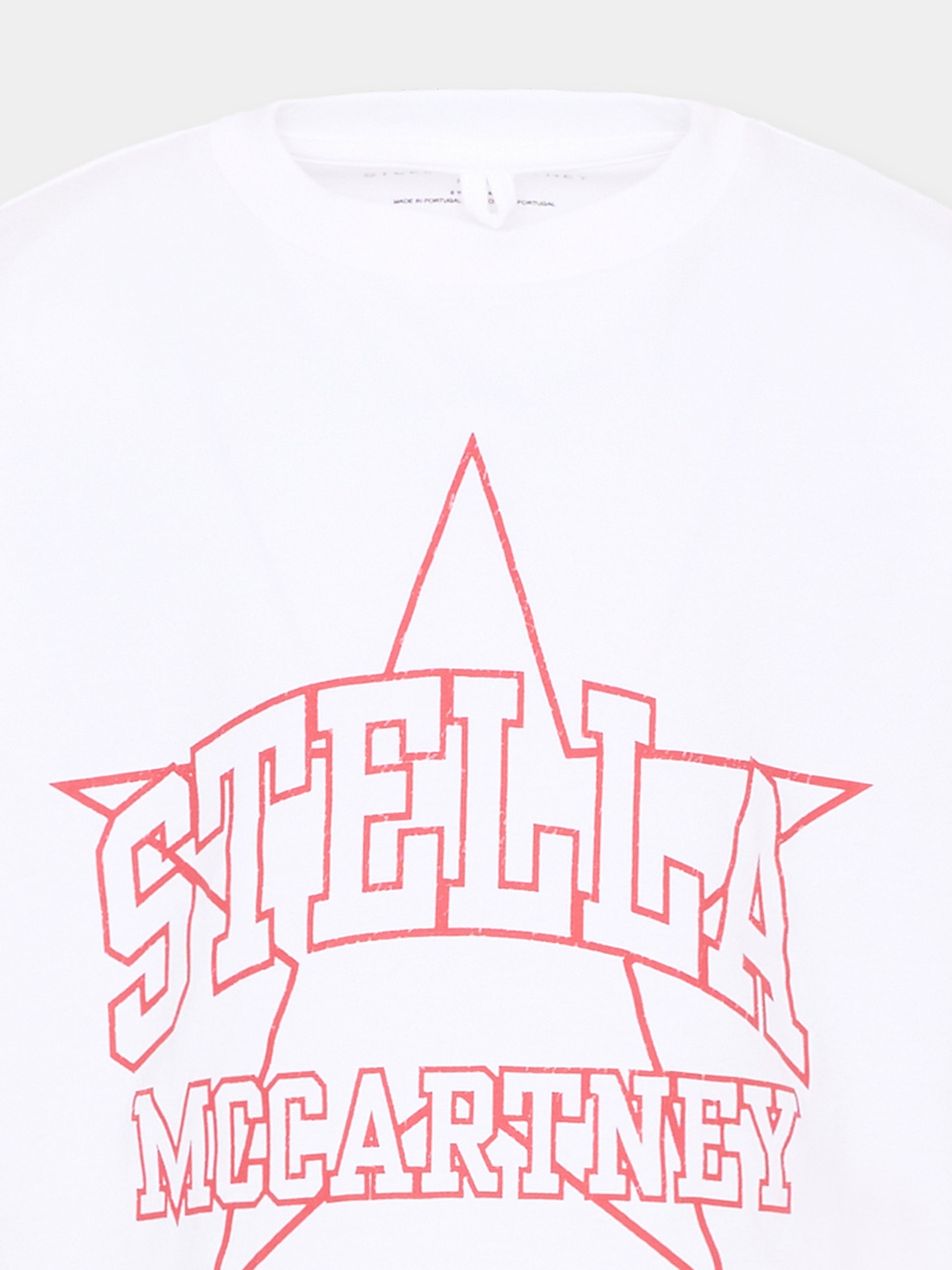 T-shirt bianca per bambina con logo,Stella Mccartney Kids,TZ8B11 Z3931 100
