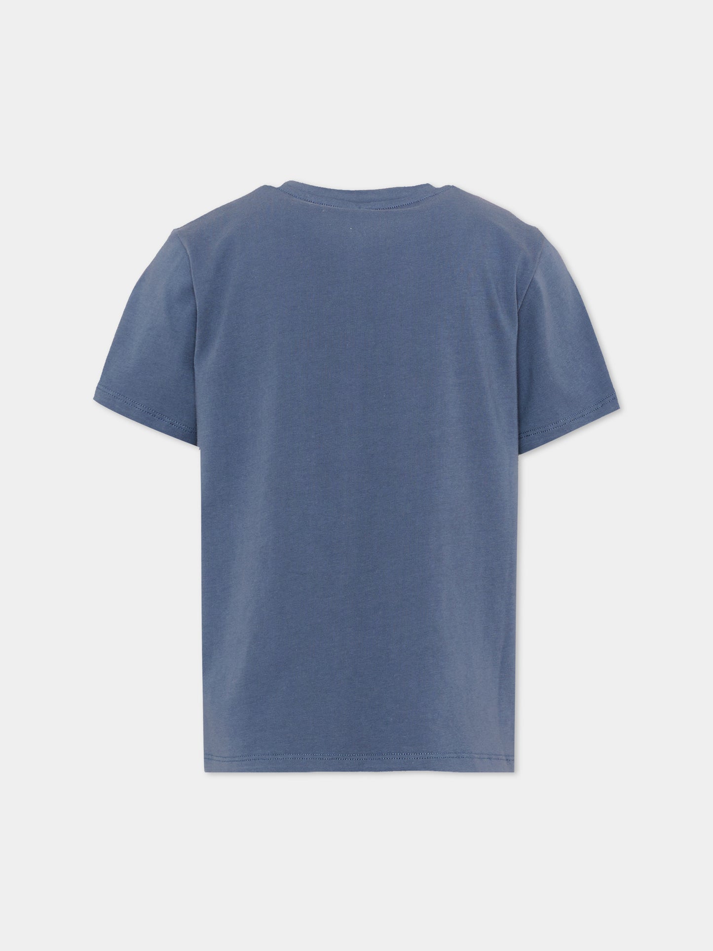 T-shirt blu per bambino con cavalli,Stella Mccartney Kids,TZ8P81 Z3772 657