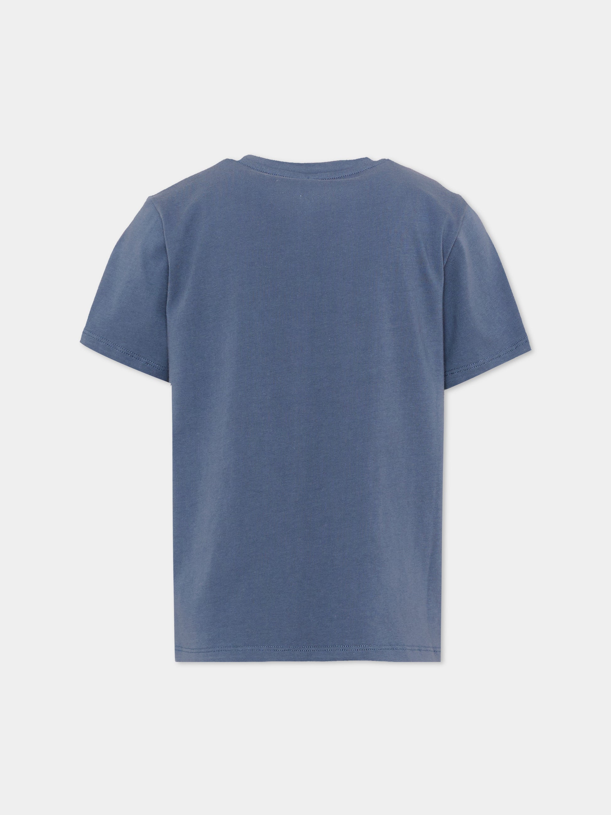 T-shirt blu per bambino con cavalli,Stella Mccartney Kids,TZ8P81 Z3772 657